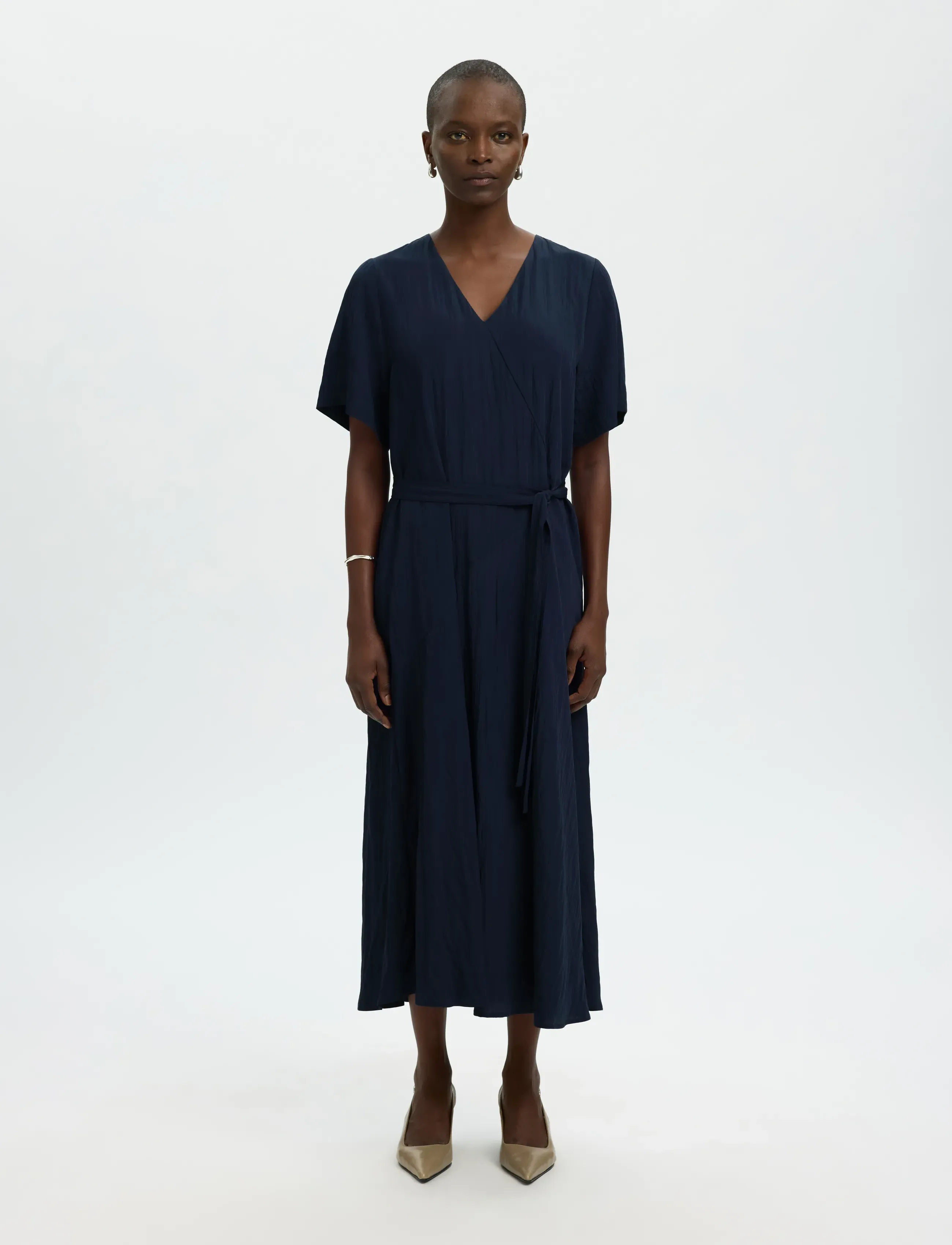 Selected - SLFIONA REGULAR 2/4 ANKLE DRESS B - wrap dresses - dark sapphire - 3