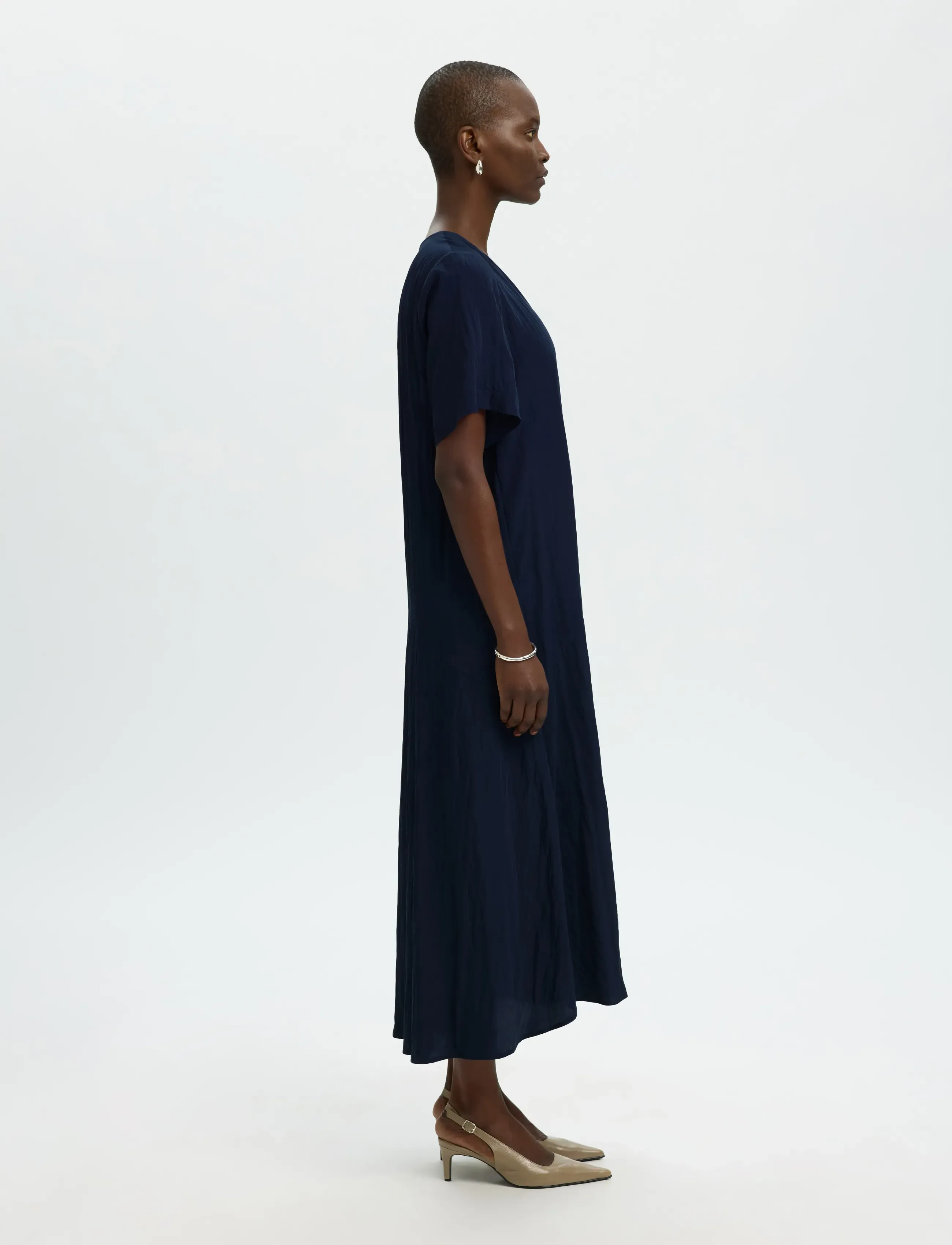 Selected - SLFIONA REGULAR 2/4 ANKLE DRESS B - wrap dresses - dark sapphire - 5
