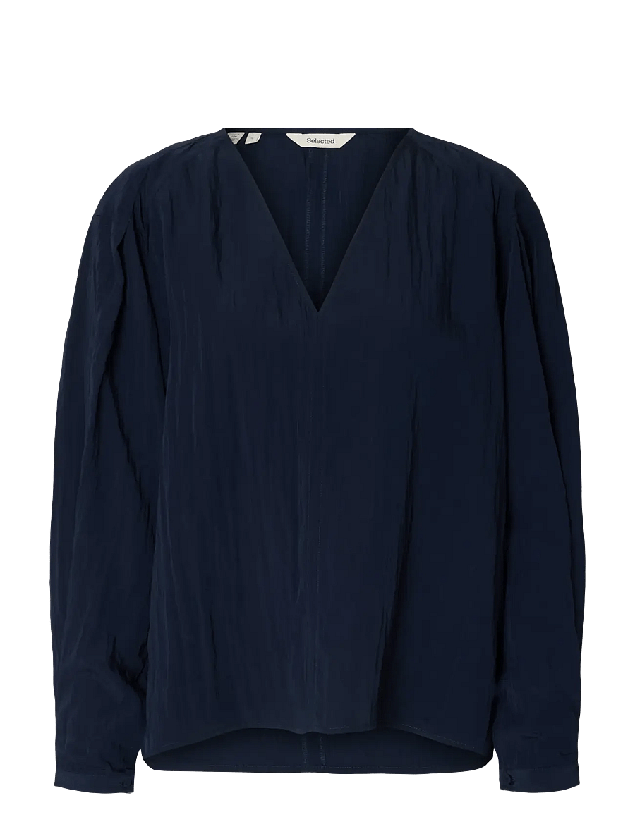 Selected - SLFIONA LS TOP B - pikkade varrukatega pluusid - dark sapphire - 1