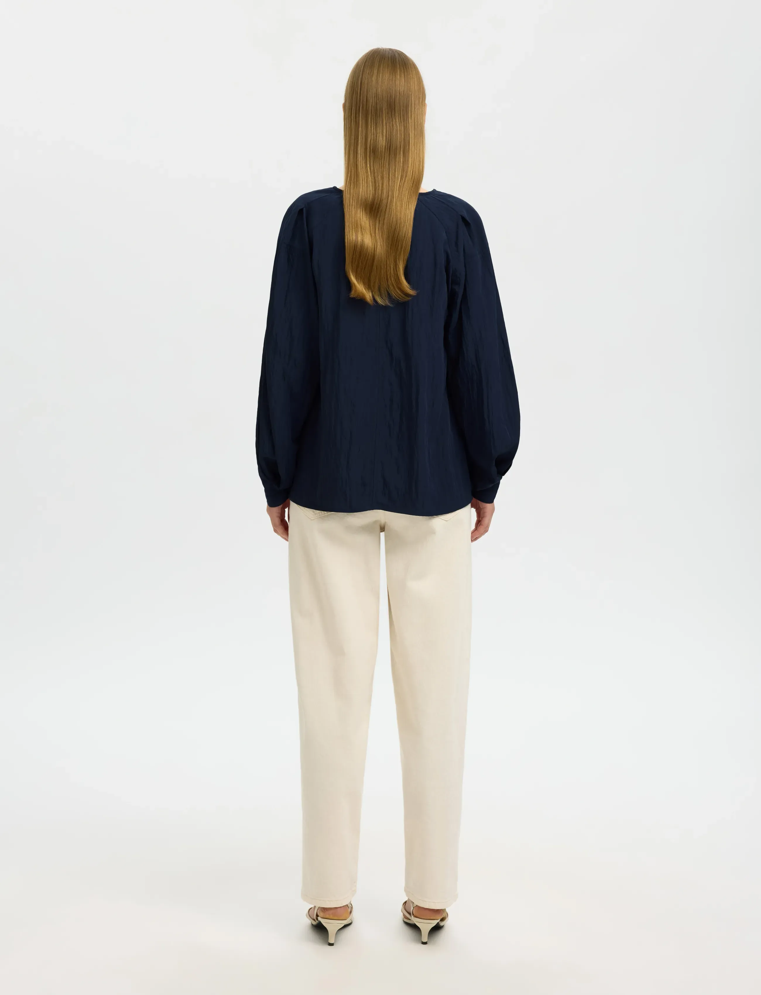 Selected - SLFIONA LS TOP B - långärmade blusar - dark sapphire - 2
