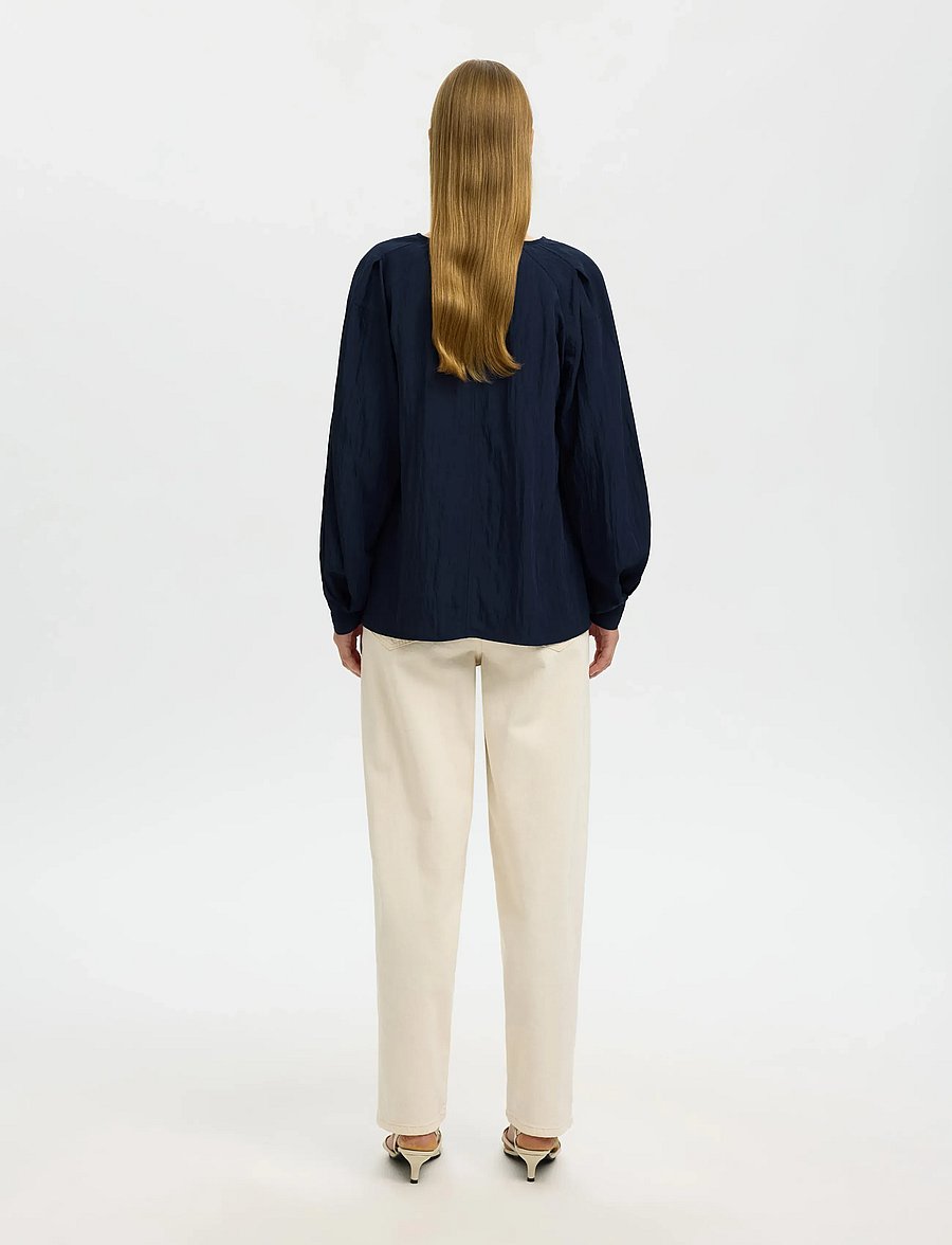 Selected - SLFIONA LS TOP B - pikkade varrukatega pluusid - dark sapphire - 2