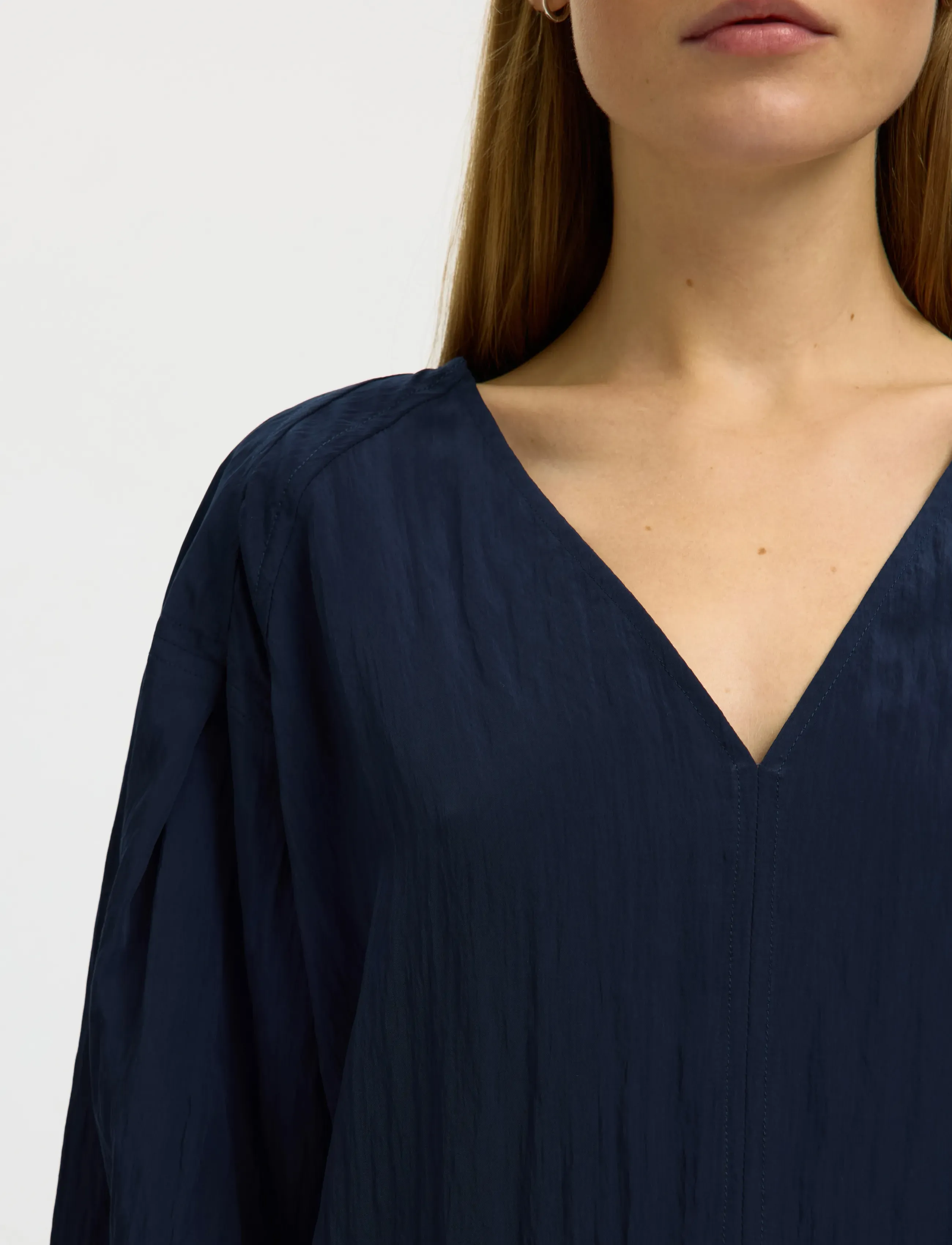Selected - SLFIONA LS TOP B - långärmade blusar - dark sapphire - 4