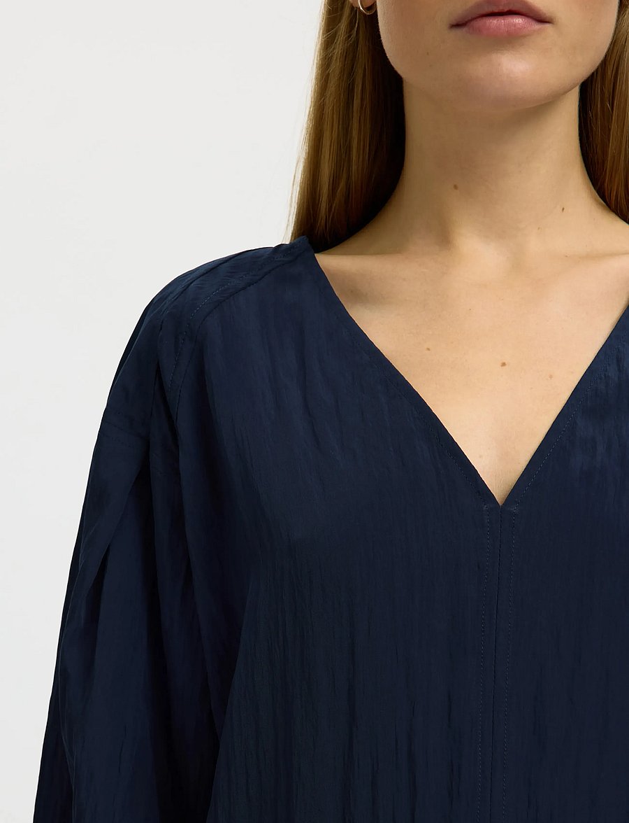 Selected - SLFIONA LS TOP B - pikkade varrukatega pluusid - dark sapphire - 4