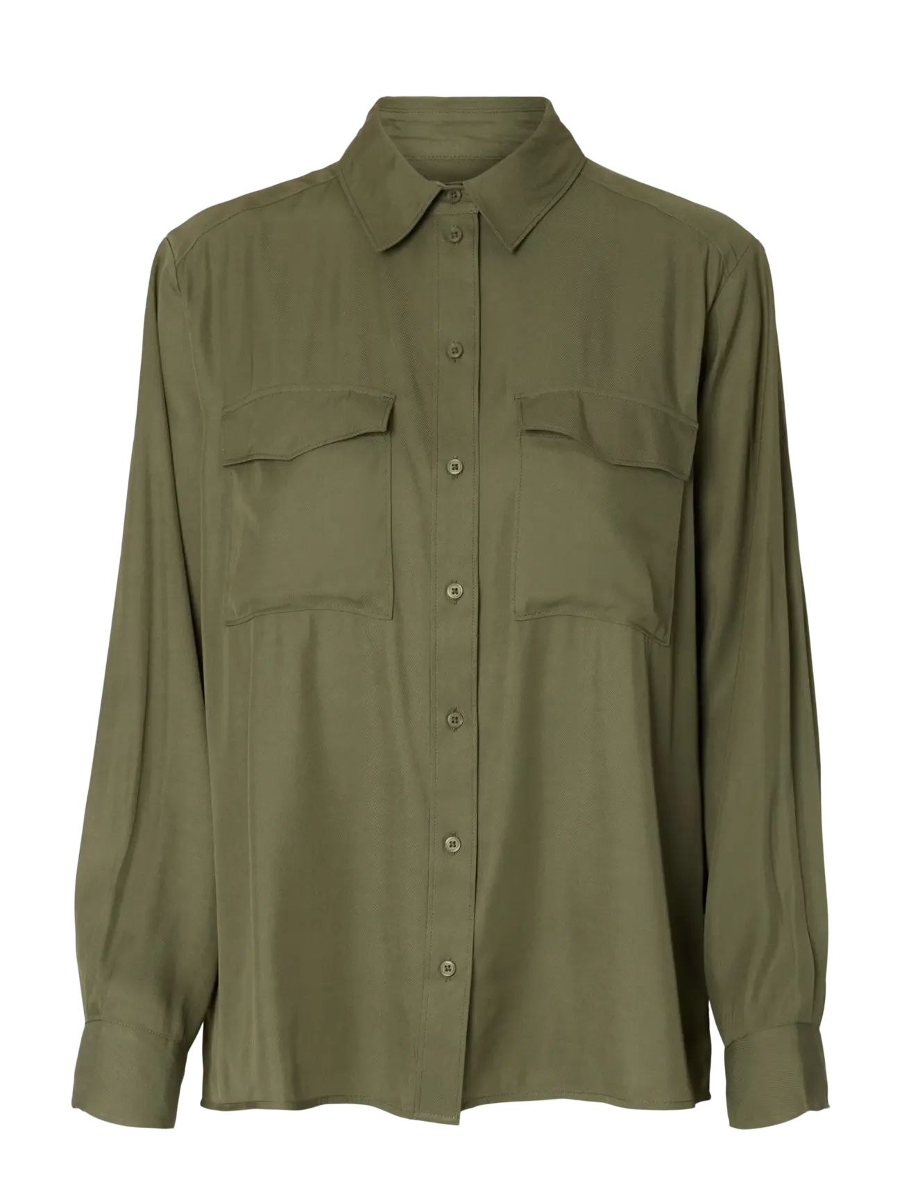 Selected SLFBEATRICE LS RELAXED POCKET SHIRT B - Transitional Layering - DEEP LICHEN GREEN / khaki/green