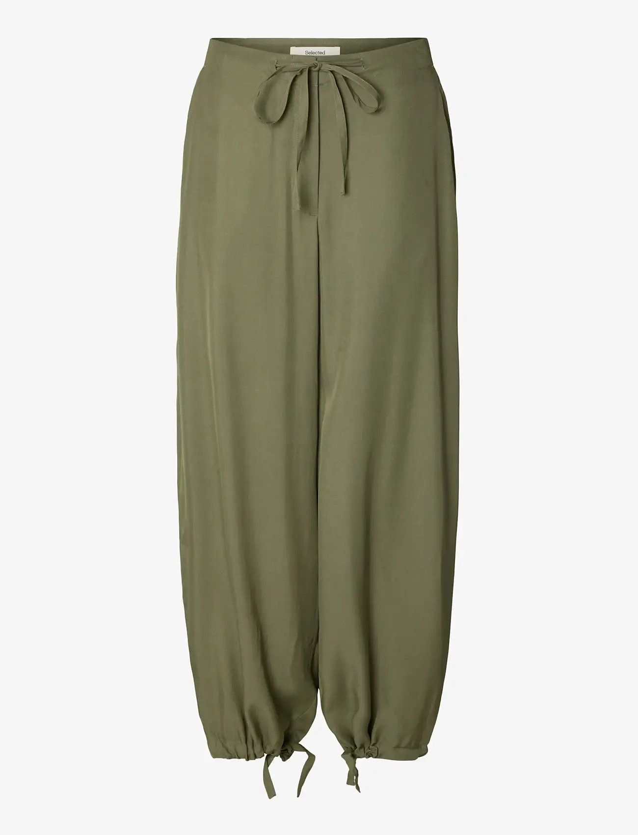 Selected - SLFBEATRICE MW WIDE PANT B - barrel-hosen - deep lichen green - 0