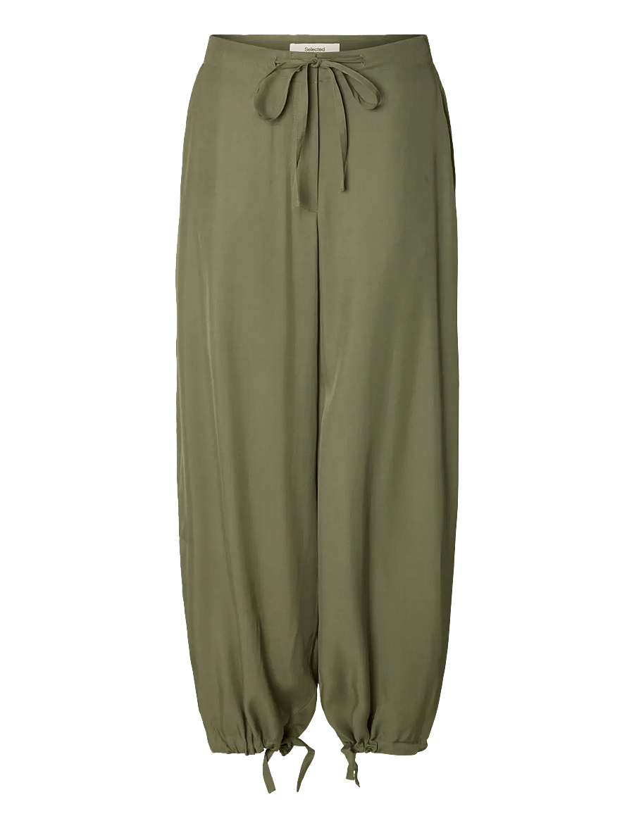 Selected - SLFBEATRICE MW WIDE PANT B - barrel-bukser - deep lichen green - 0