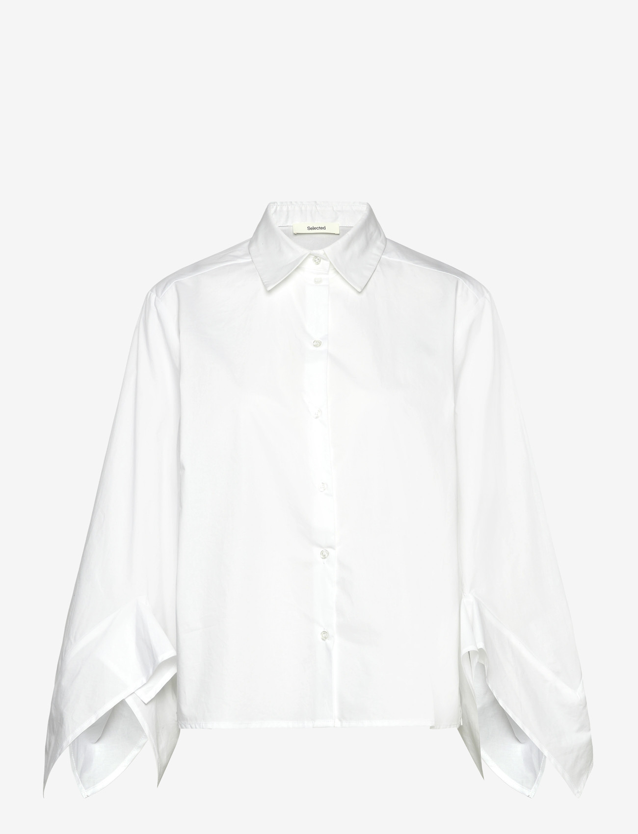 Selected - SLFDELIA RELAXED FLOUNCE SHIRT B - langärmlige hemden - bright white - 0