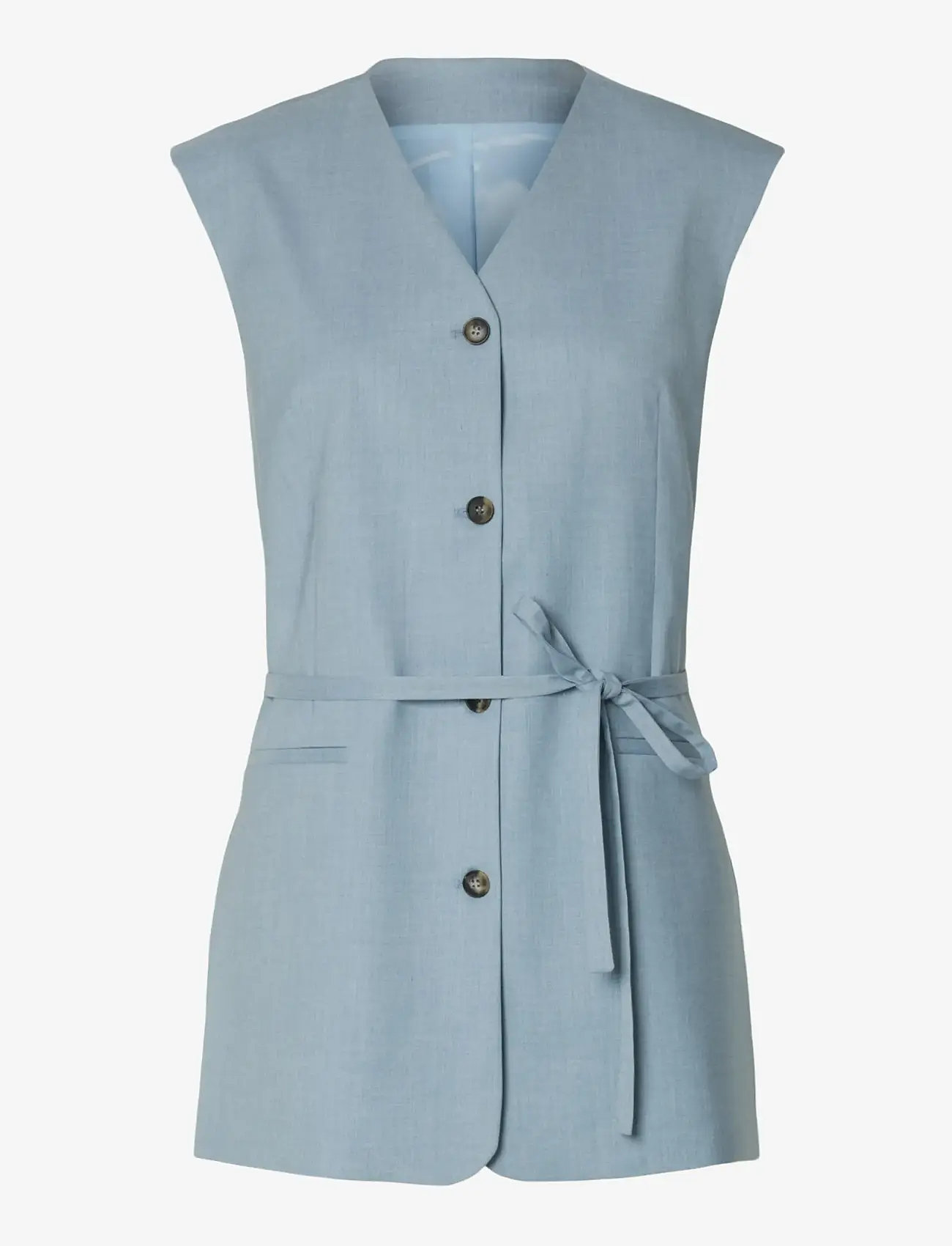 Selected - SLFBOXY LISA VEST - waistcoats - dusty blue - 1