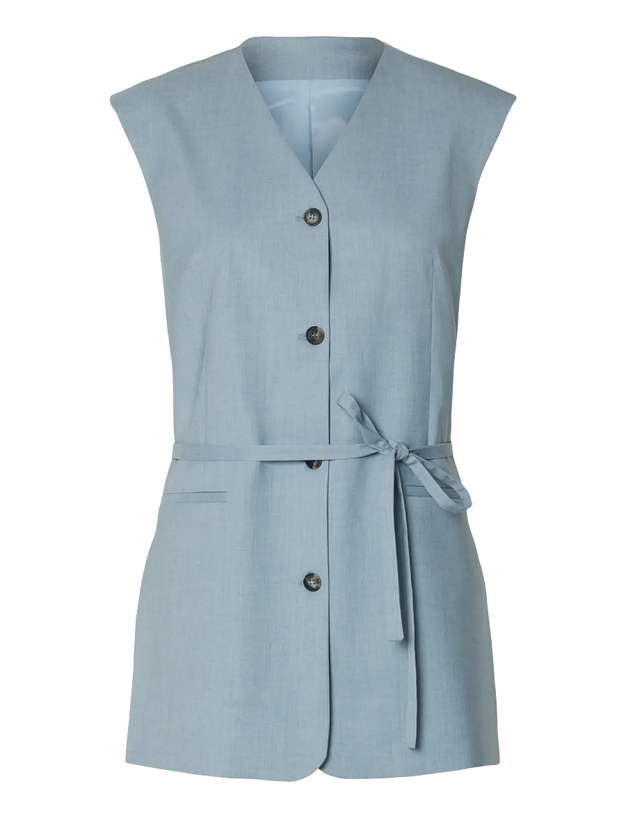 Selected - SLFBOXY LISA VEST - westen - dusty blue - 1
