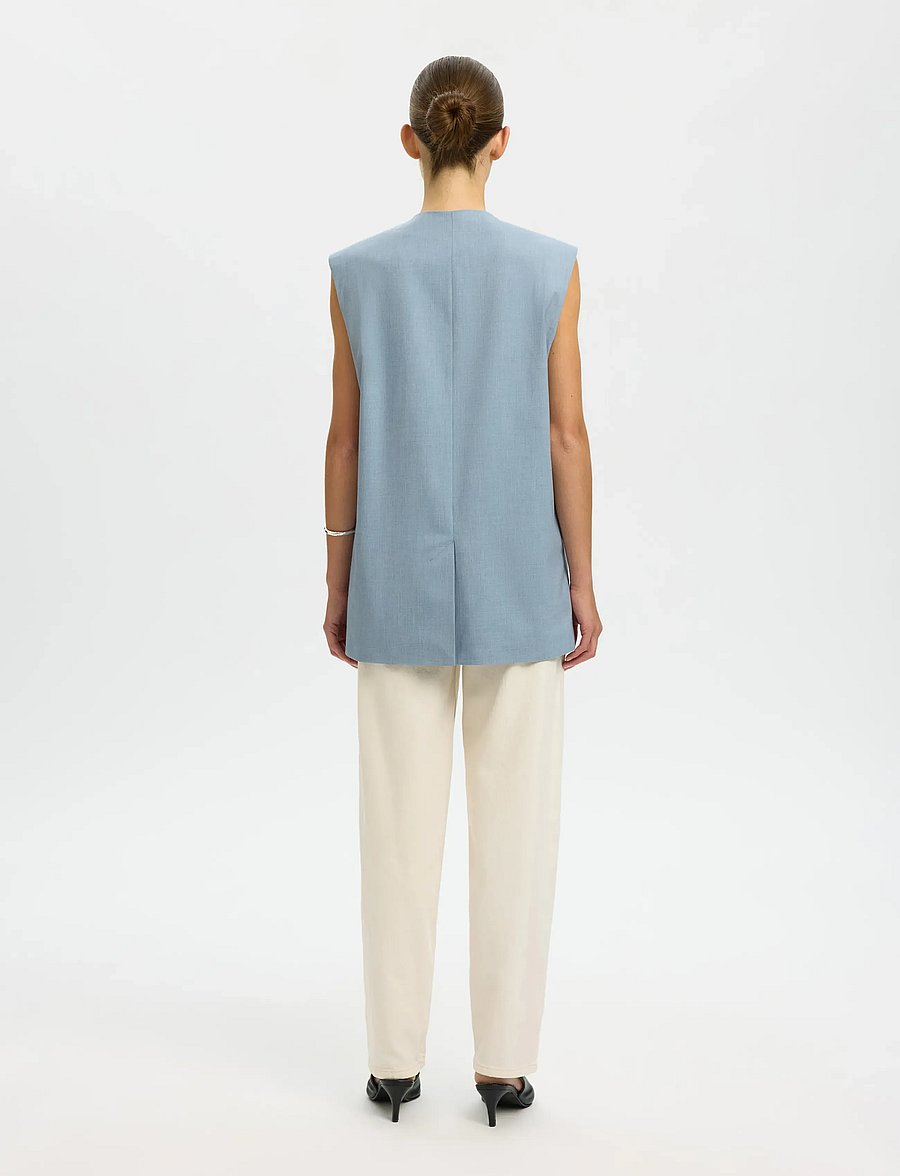 Selected - SLFBOXY LISA VEST - westen - dusty blue - 2