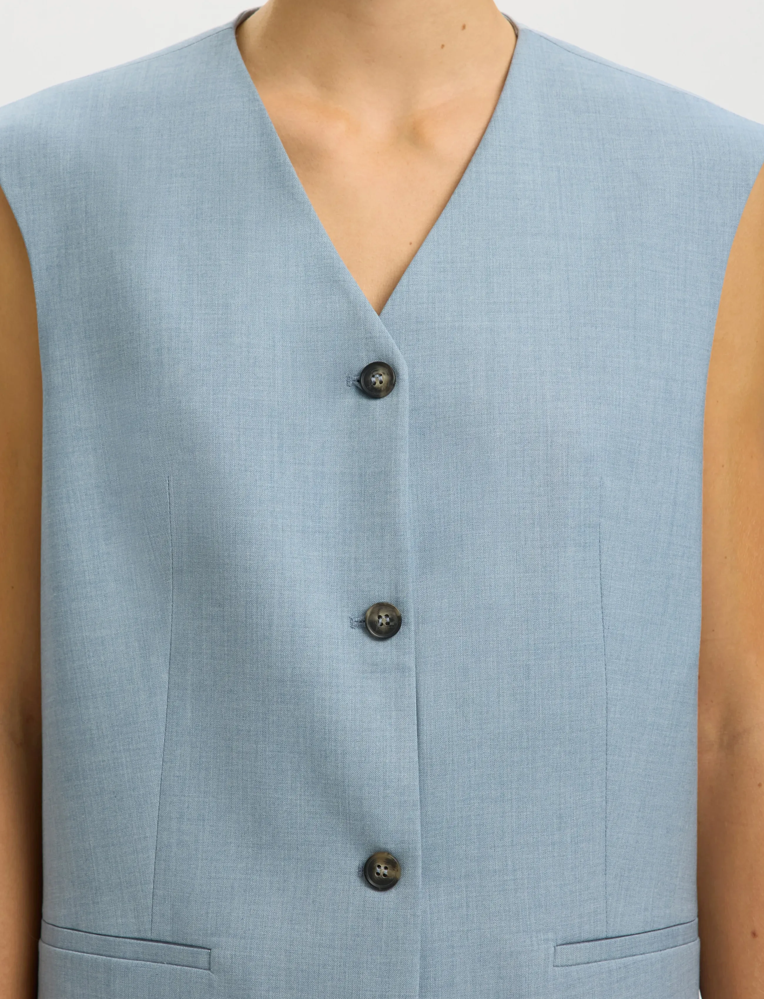 Selected - SLFBOXY LISA VEST - veste - dusty blue - 4