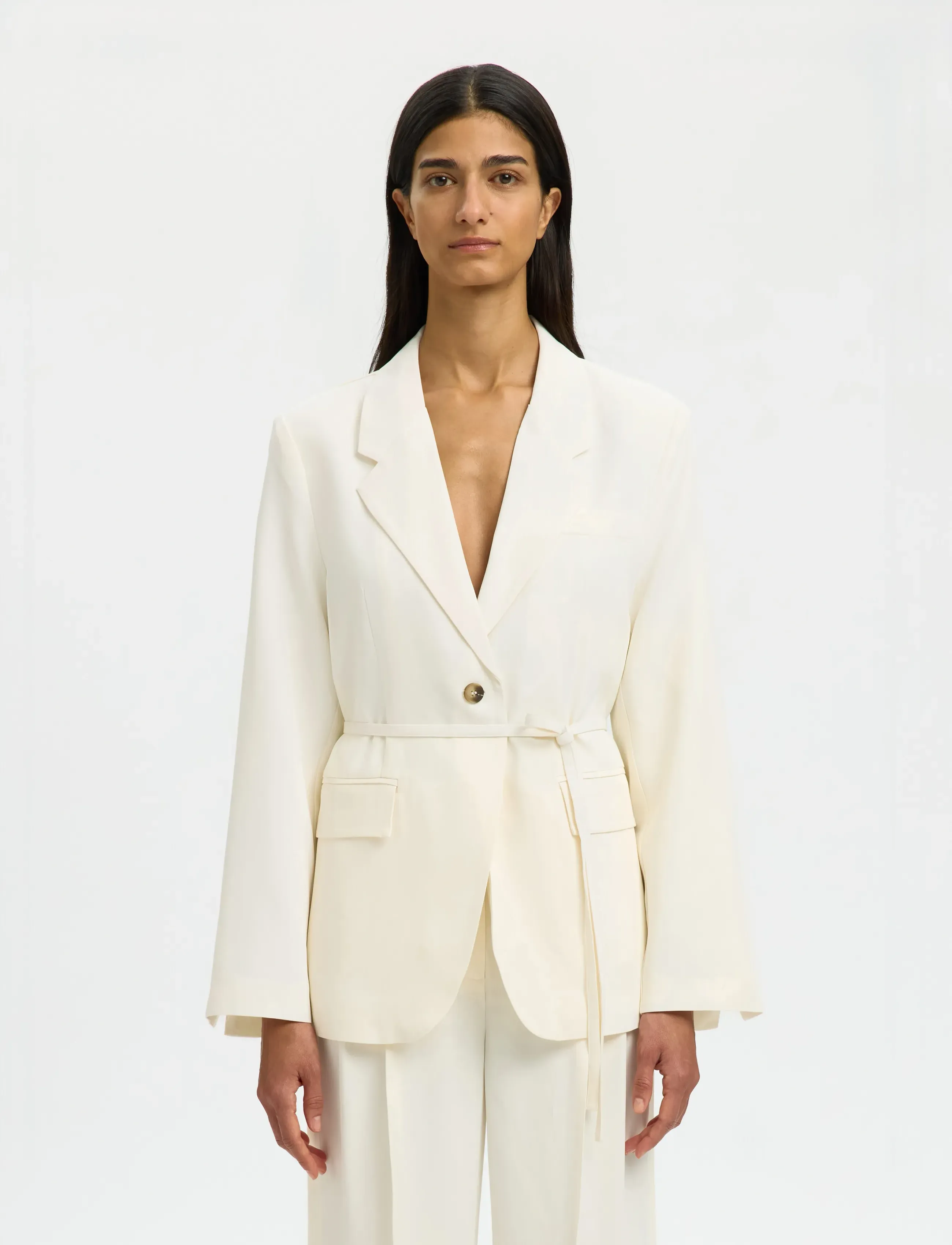 Selected Slfellie Blazer, 38, Creme - Oversized Frauen