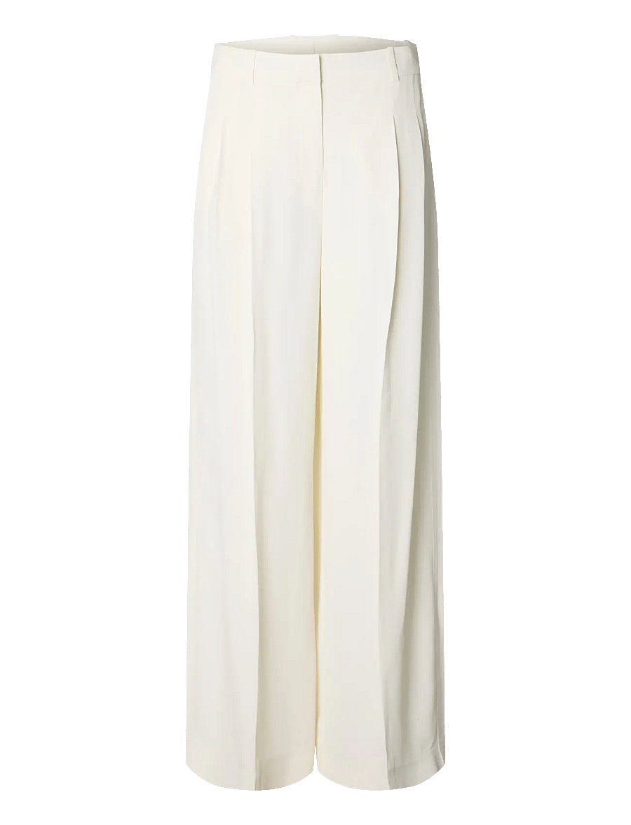 Selected - SLFEXTRA WIDE ELLIE HW PANT - habitbukser - egret - 1