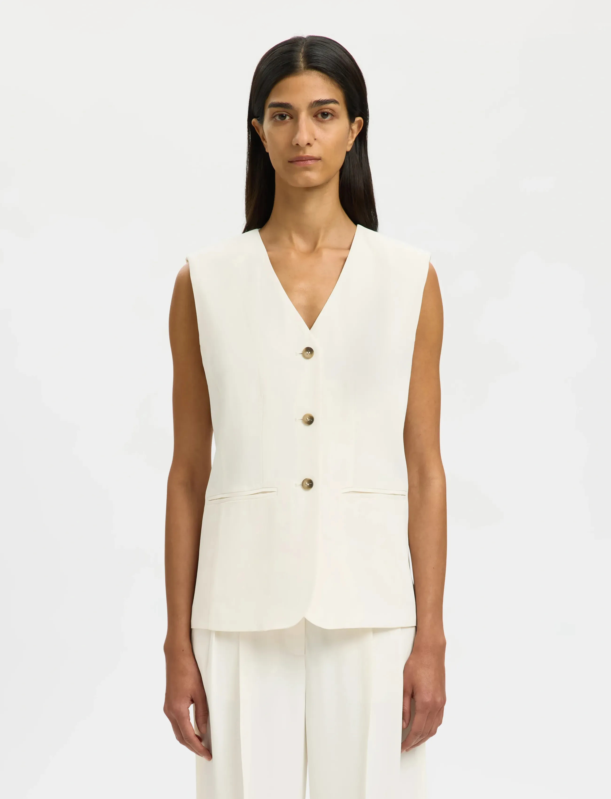 Selected Slfellie Vest, 34, Cream, Veste > Quiltede Veste, Dame