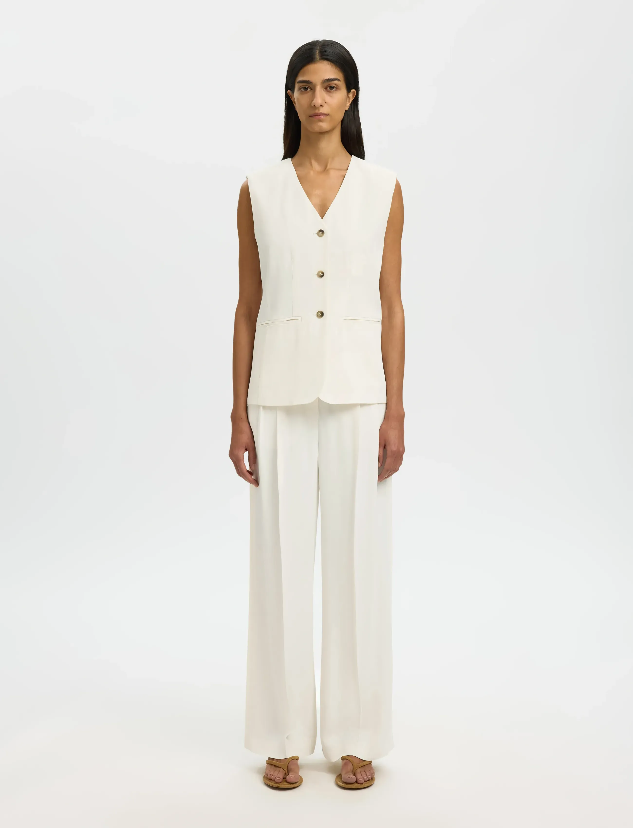Selected - SLFELLIE VEST - spring jackets - egret - 3