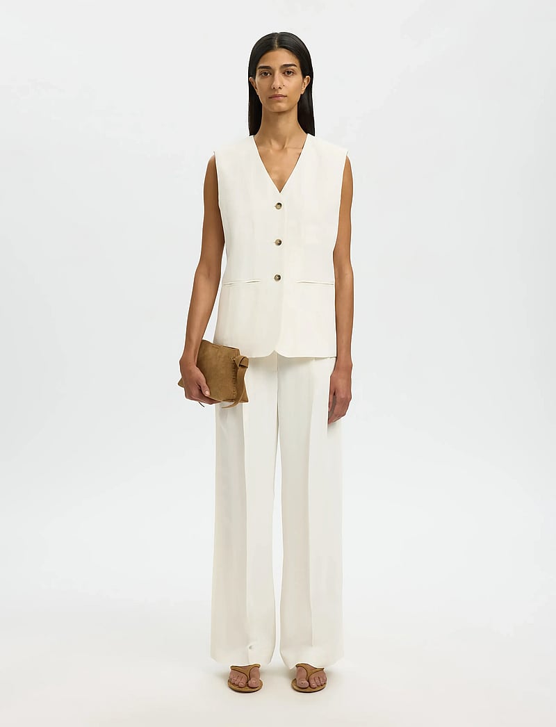 Selected - SLFELLIE VEST - lentejassen - egret - 5