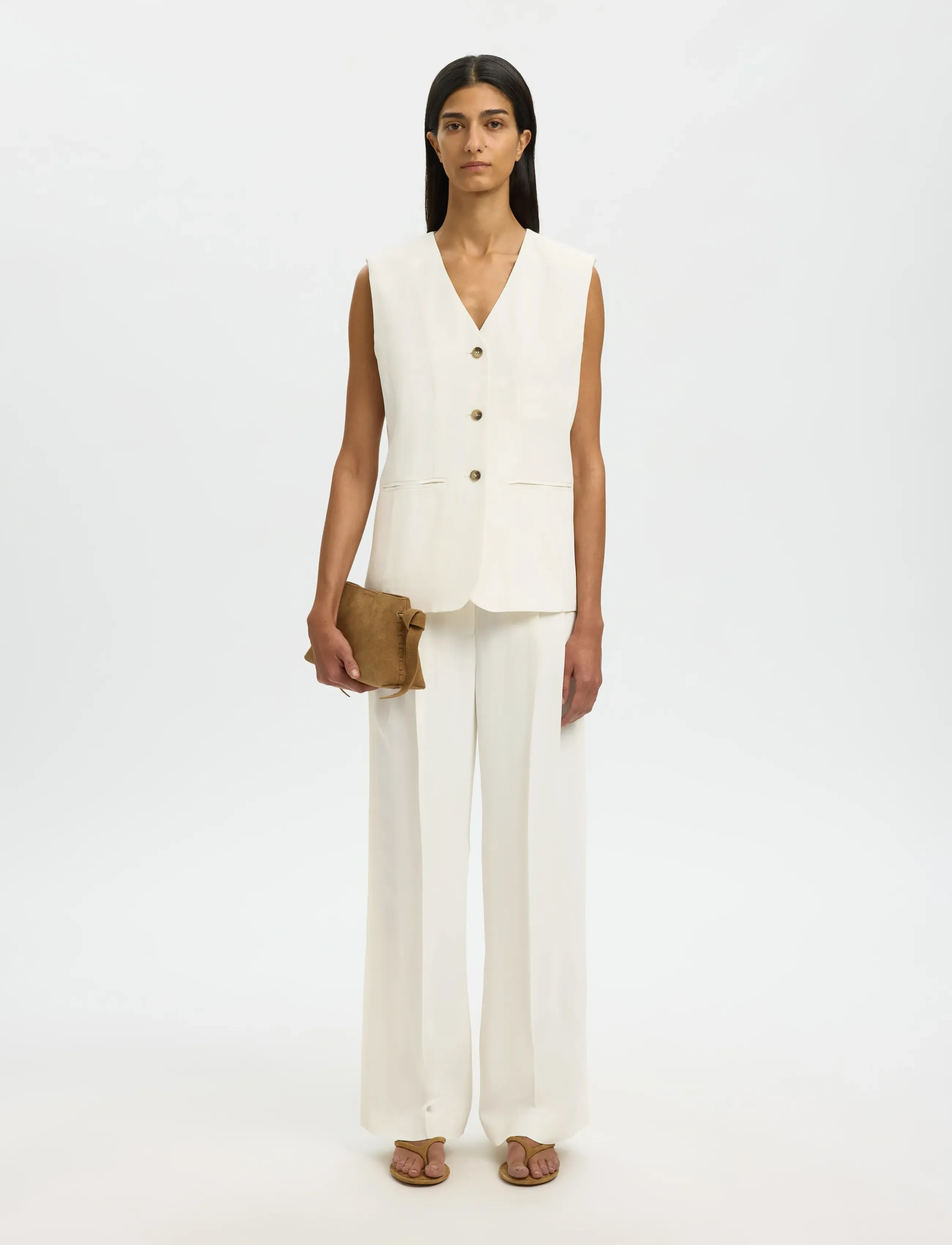 Selected - SLFELLIE VEST - spring jackets - egret - 5