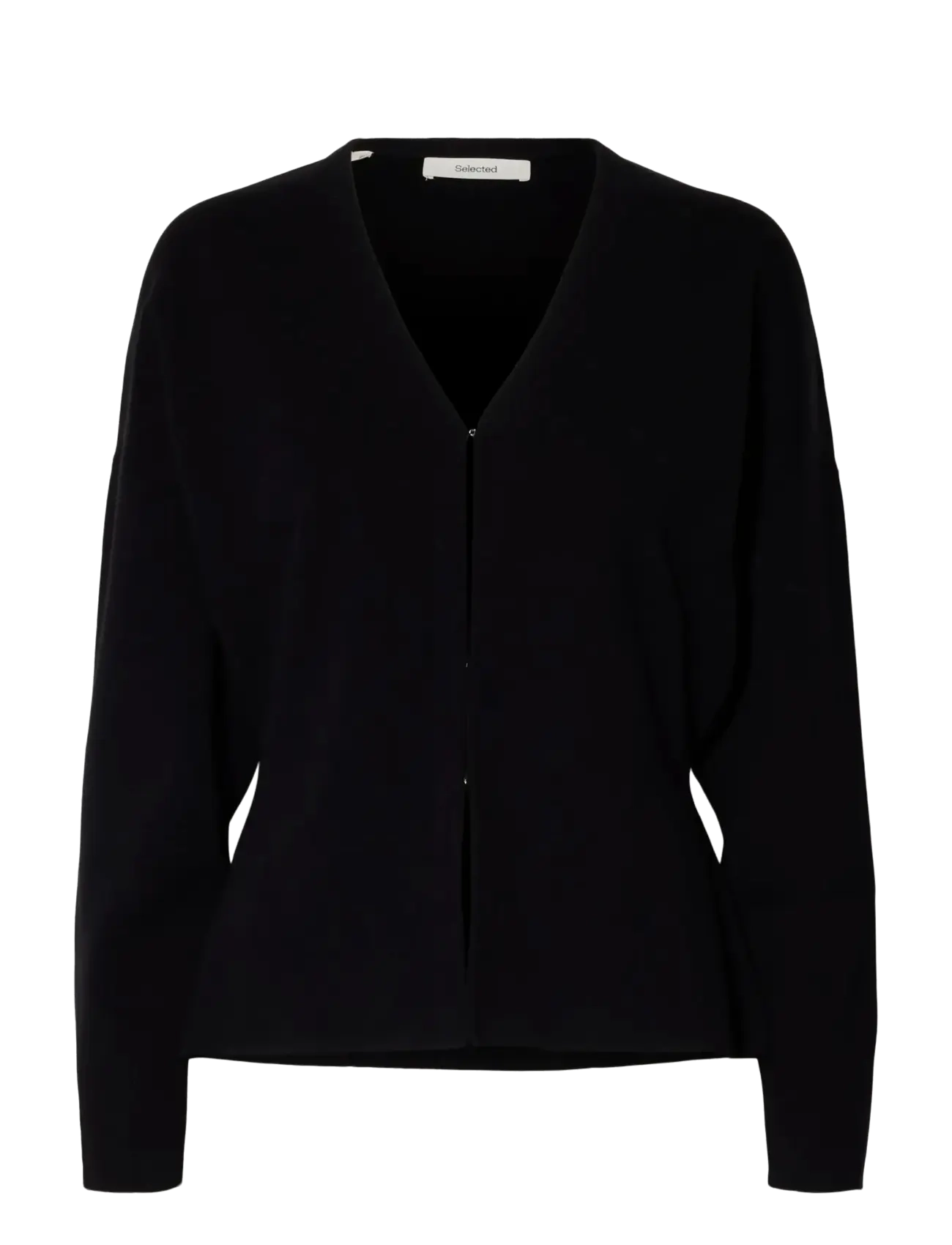 Selected SLFANEMONE LS KNIT WAISTED CARDIGAN - Transitional Layering - BLACK / black