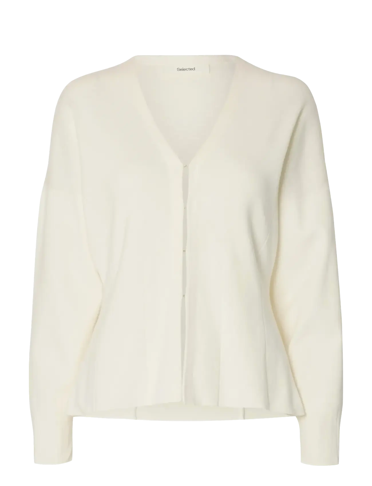 Selected SLFANEMONE LS KNIT WAISTED CARDIGAN - Selected - EGRET / cream