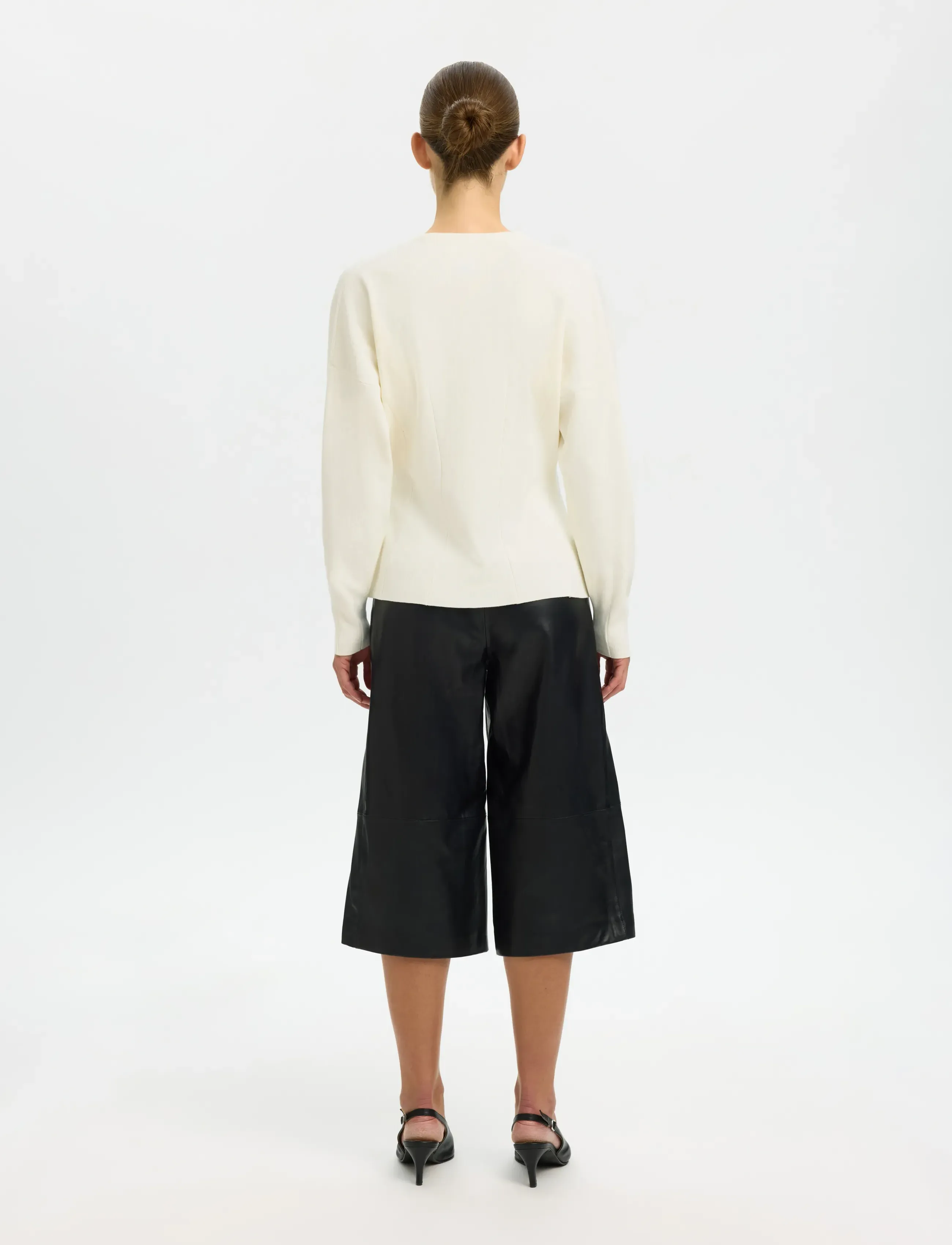 Selected - SLFANEMONE LS KNIT WAISTED CARDIGAN - strickjacken - egret - 2