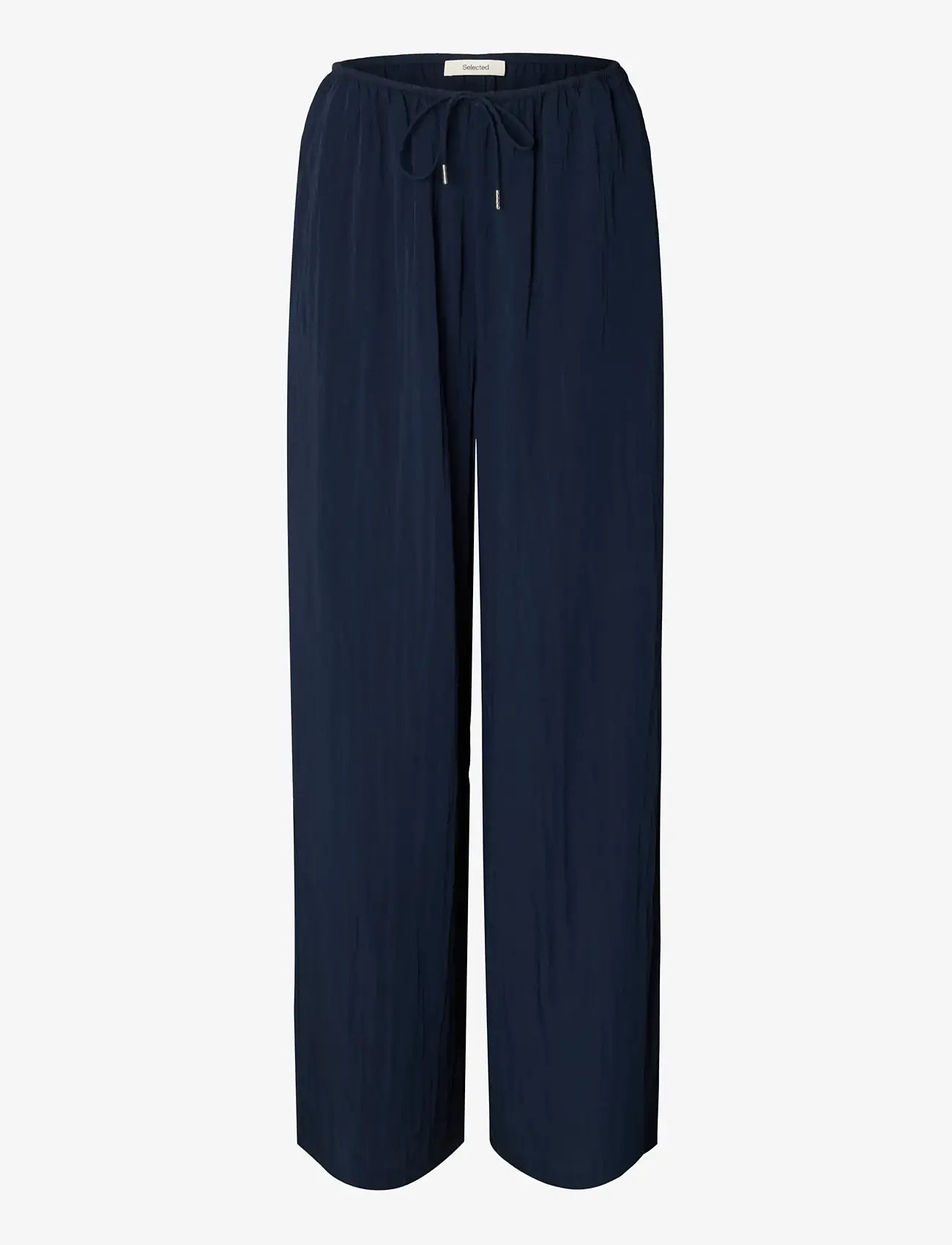 Selected - SLFIONA HW WIDE STRING PANT B - hosen mit weitem bein - dark sapphire - 1