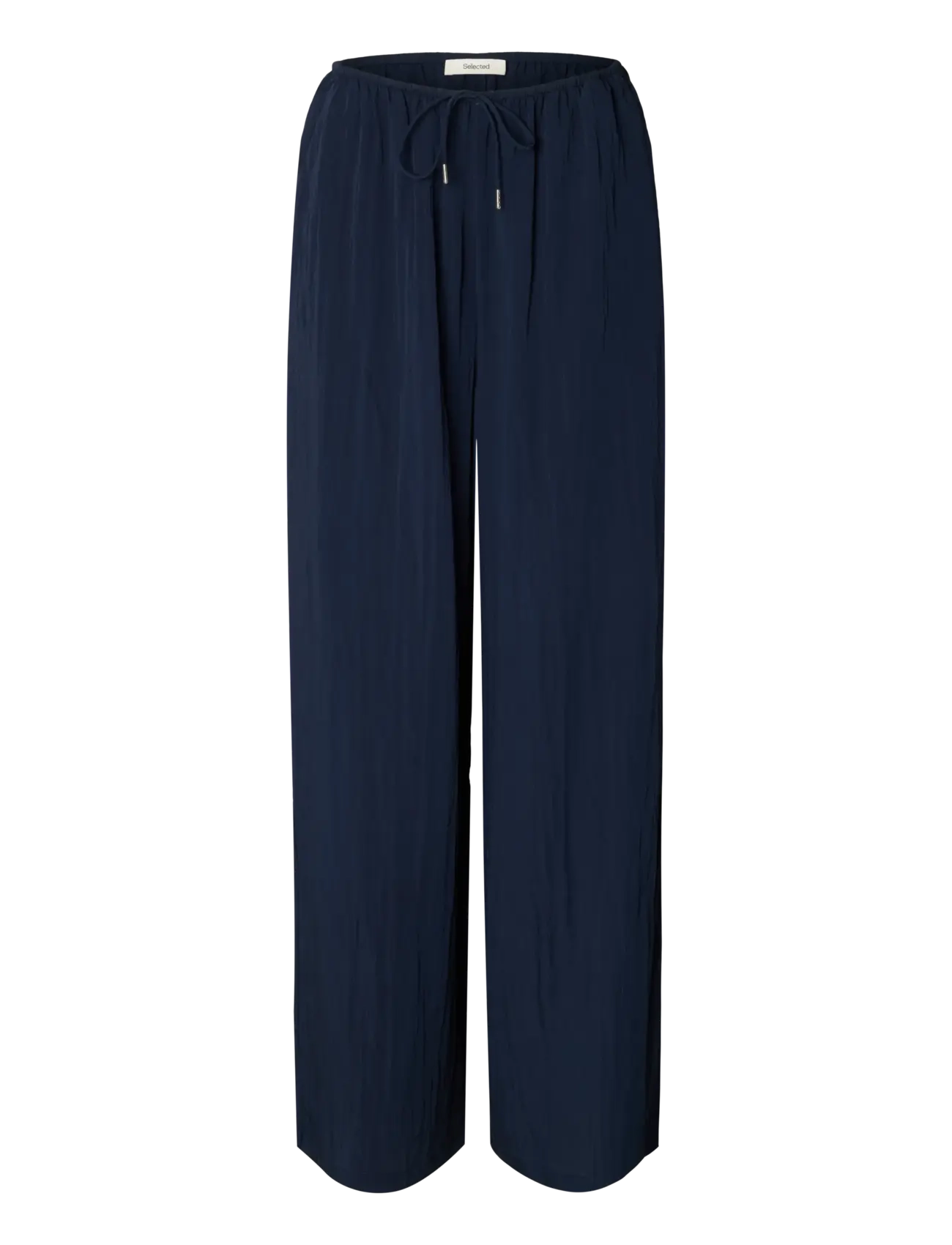 Selected - SLFIONA HW WIDE STRING PANT B - wide leg trousers - dark sapphire - 1