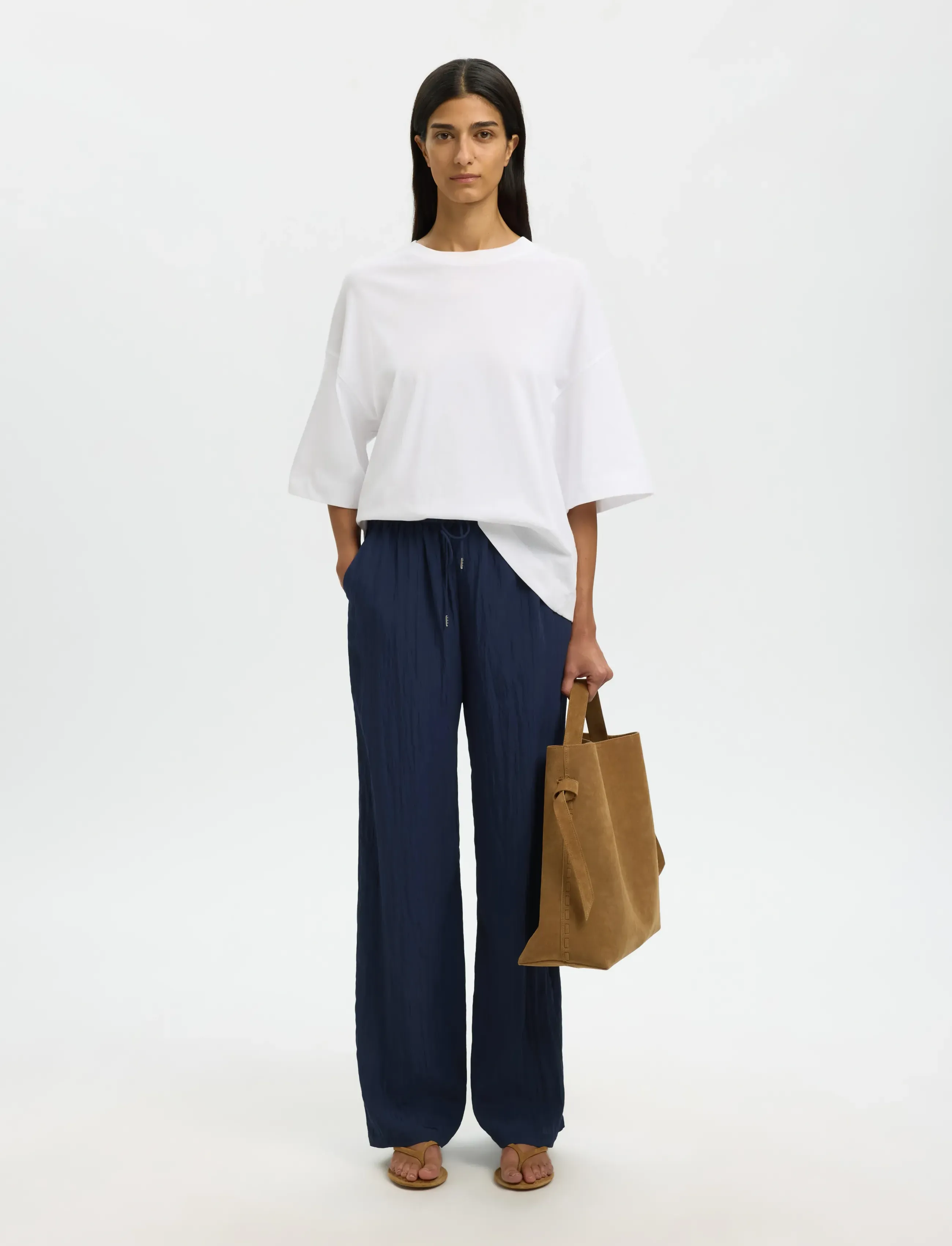 SELECTED Slfiona Hw Wide String Pant B dam – bild 5