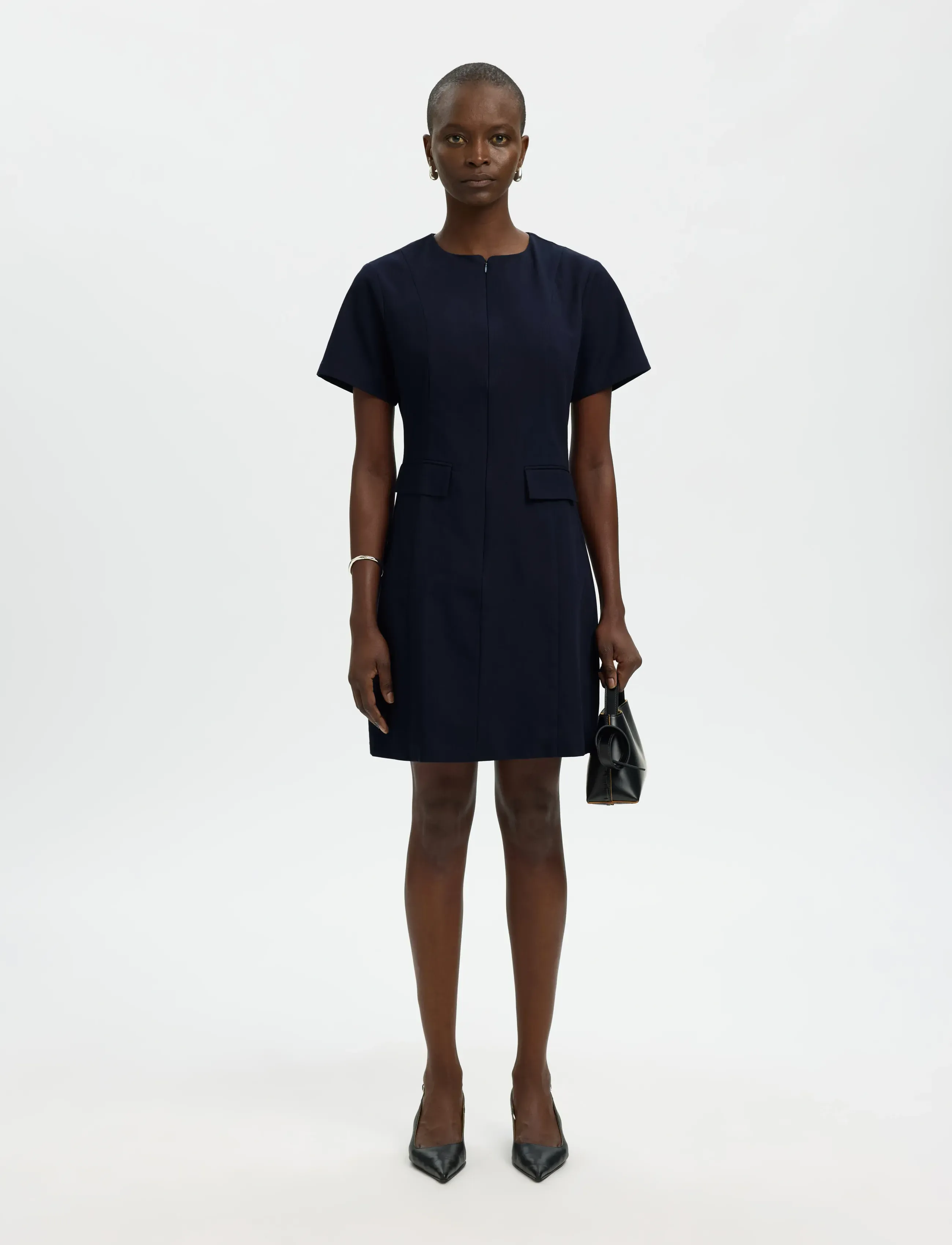 Selected - SLFTORA SLIM SS SHORT DRESS B - korte kjoler - dark sapphire - 3