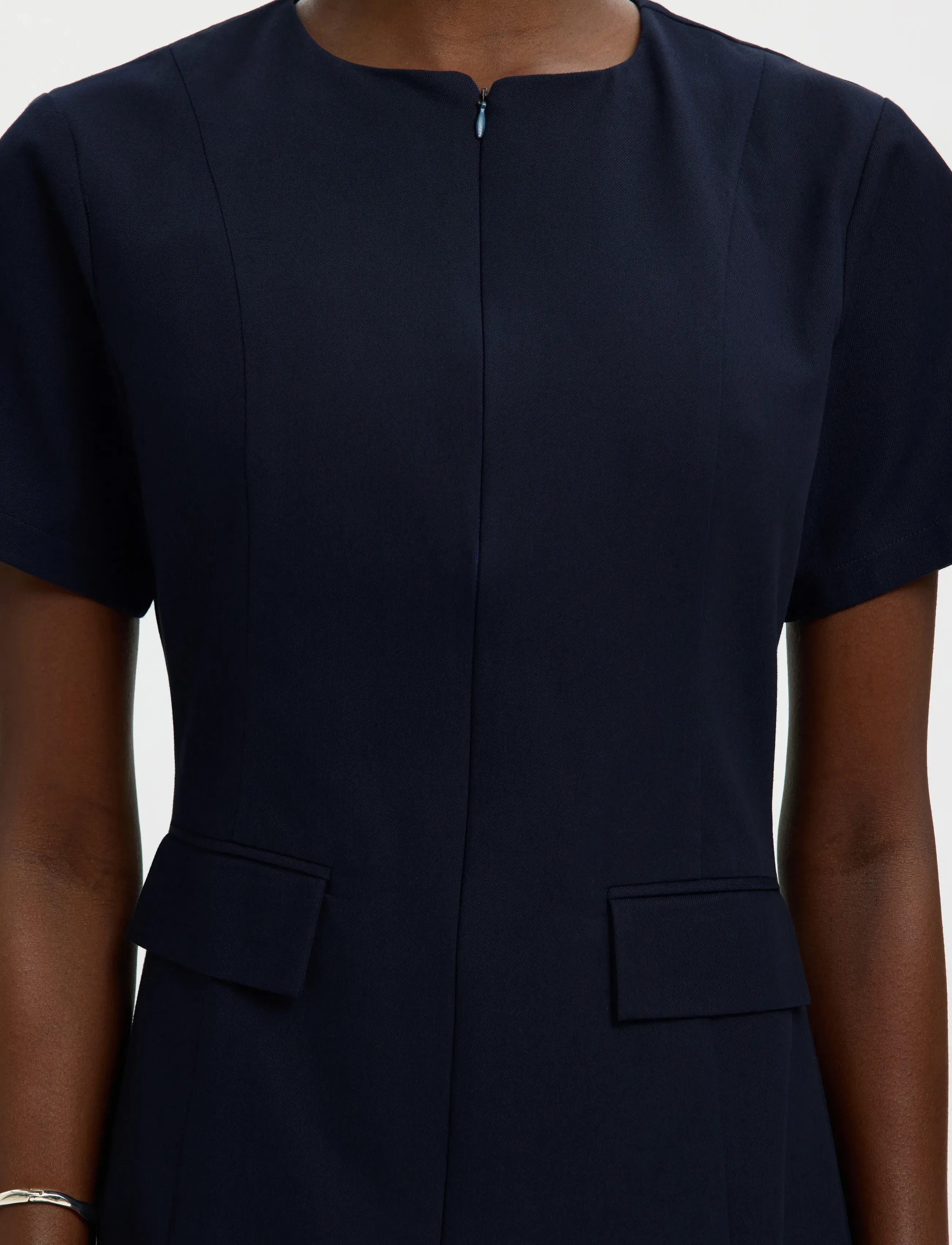 Selected - SLFTORA SLIM SS SHORT DRESS B - korte kjoler - dark sapphire - 4