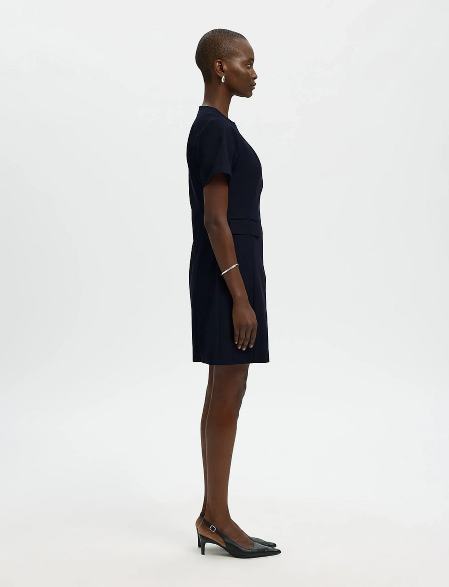 Selected - SLFTORA SLIM SS SHORT DRESS B - kurze kleider - dark sapphire - 5