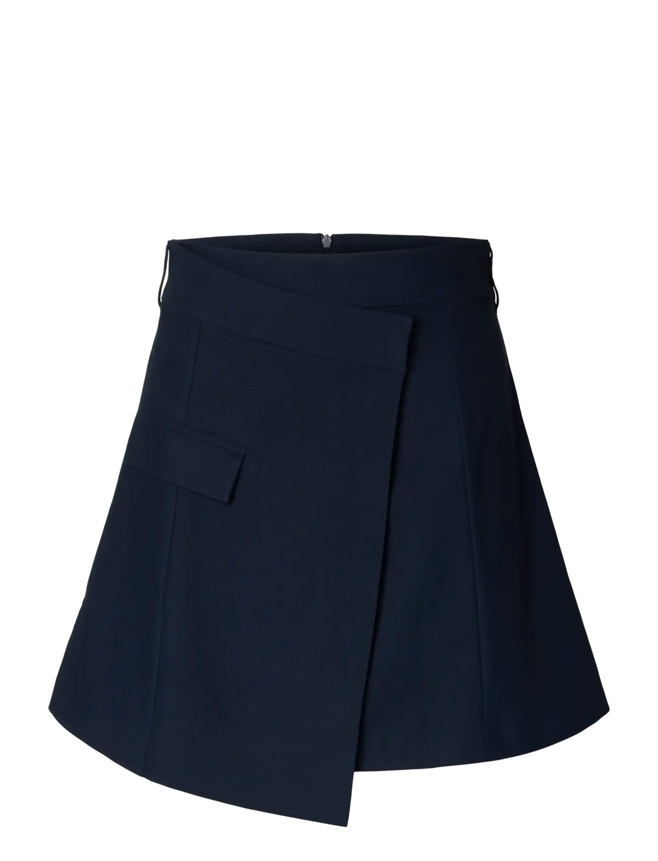 Selected SLFTORA HW SHORT ASYMETRIC SKIRT B - Nederdele - DARK SAPPHIRE / navy