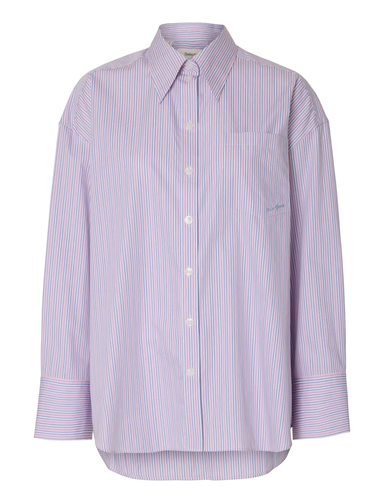 Selected SLFHOTEL AMOUR OVERSIZE LS  SHIRT B - Riided - FRESH PINK / pink/rose