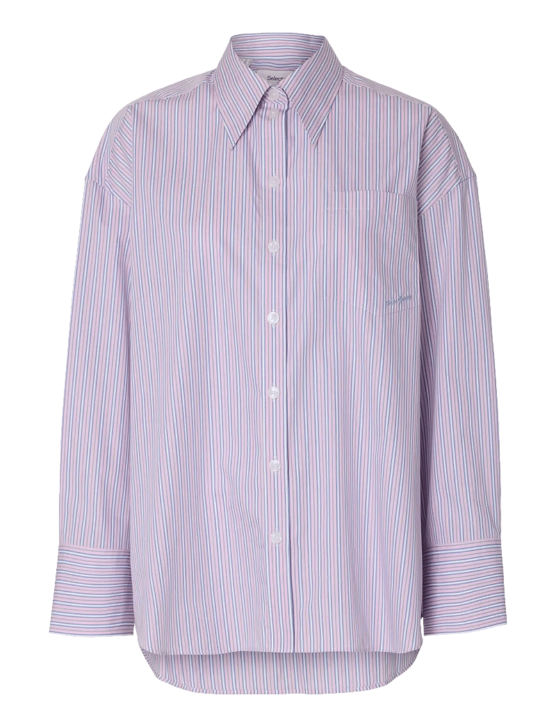 Selected - SLFHOTEL AMOUR OVERSIZE LS SHIRT B - long-sleeved shirts - fresh pink - 1