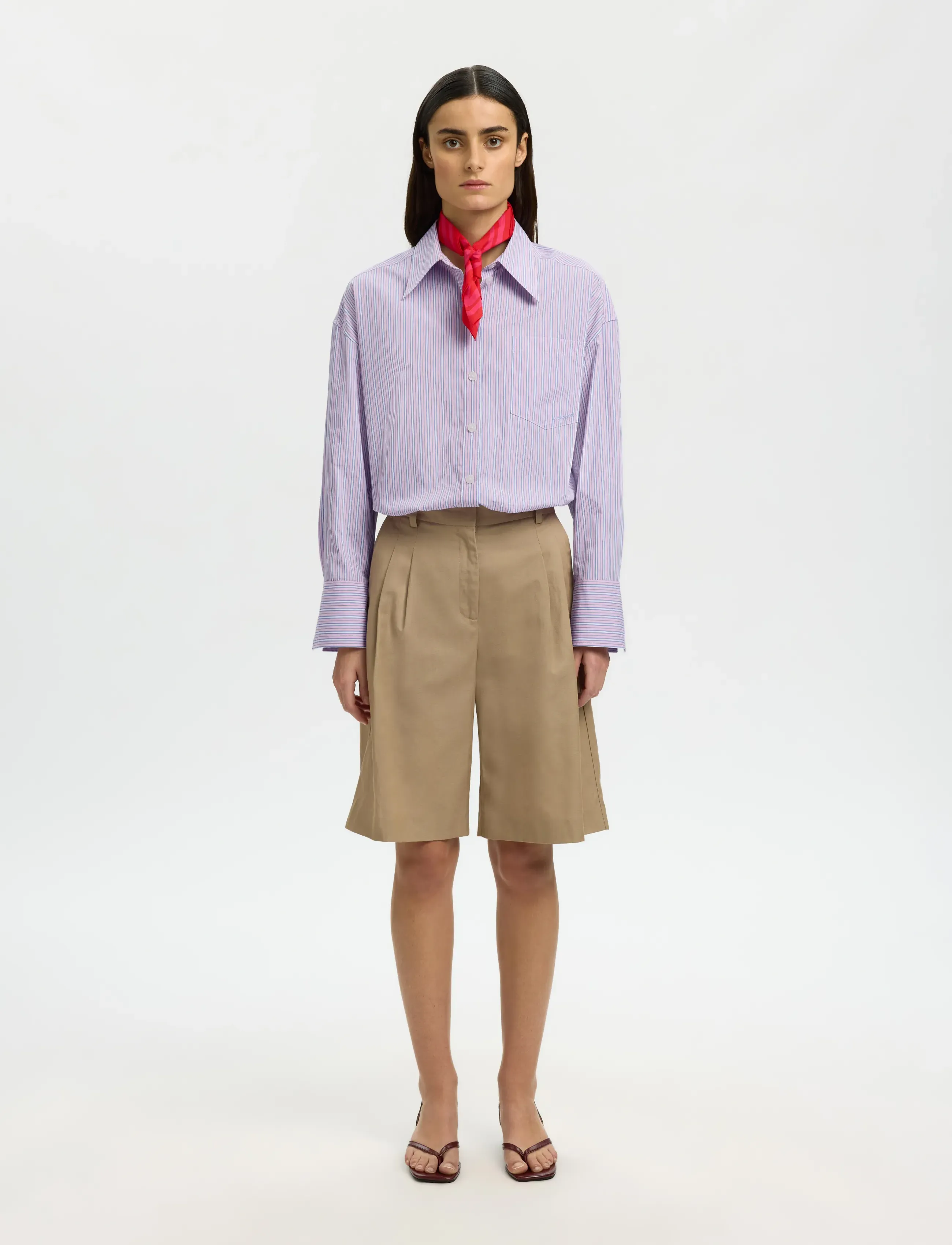 Selected - SLFHOTEL AMOUR OVERSIZE LS  SHIRT B - langärmlige hemden - fresh pink - 3