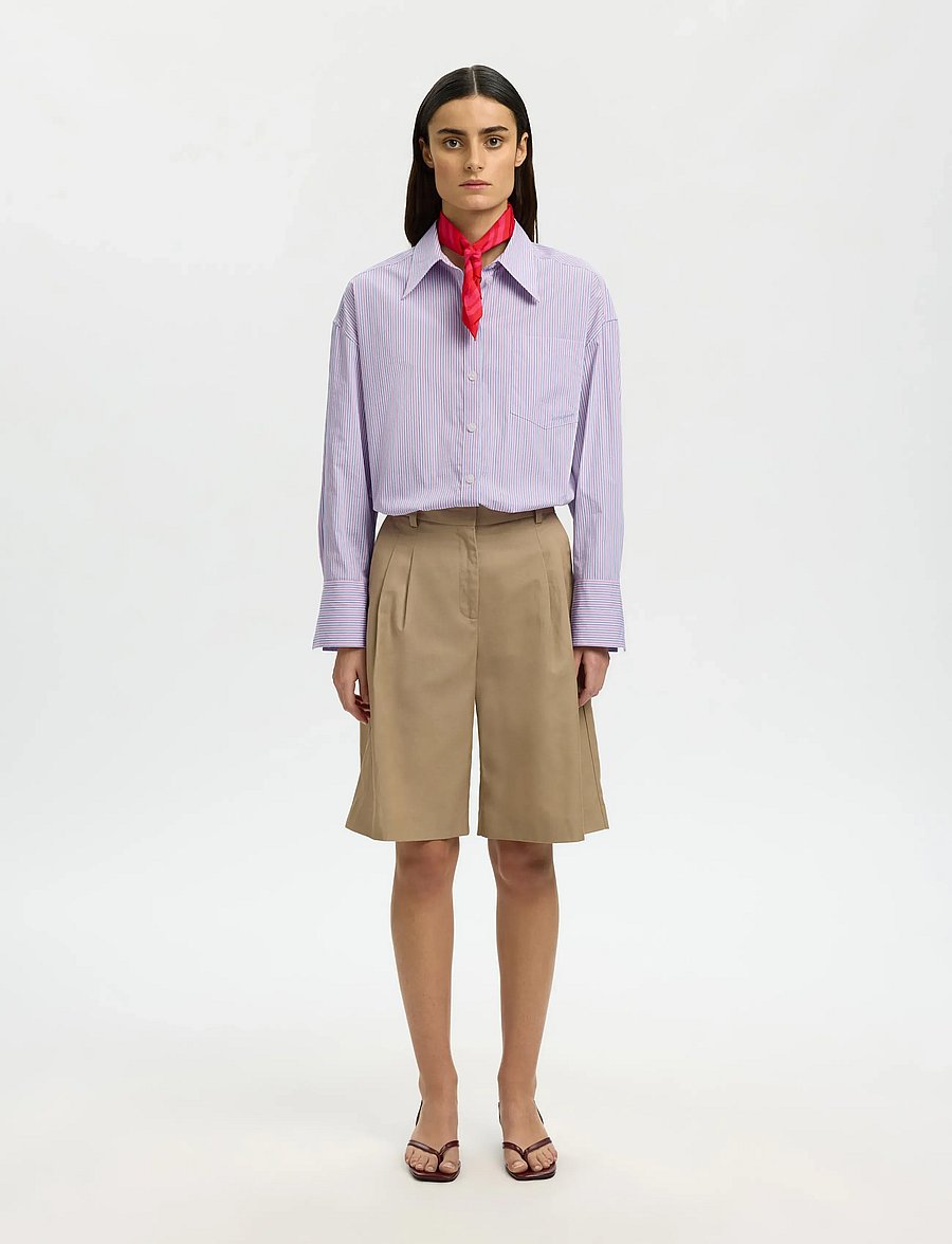 Selected - SLFHOTEL AMOUR OVERSIZE LS SHIRT B - langärmlige hemden - fresh pink - 3