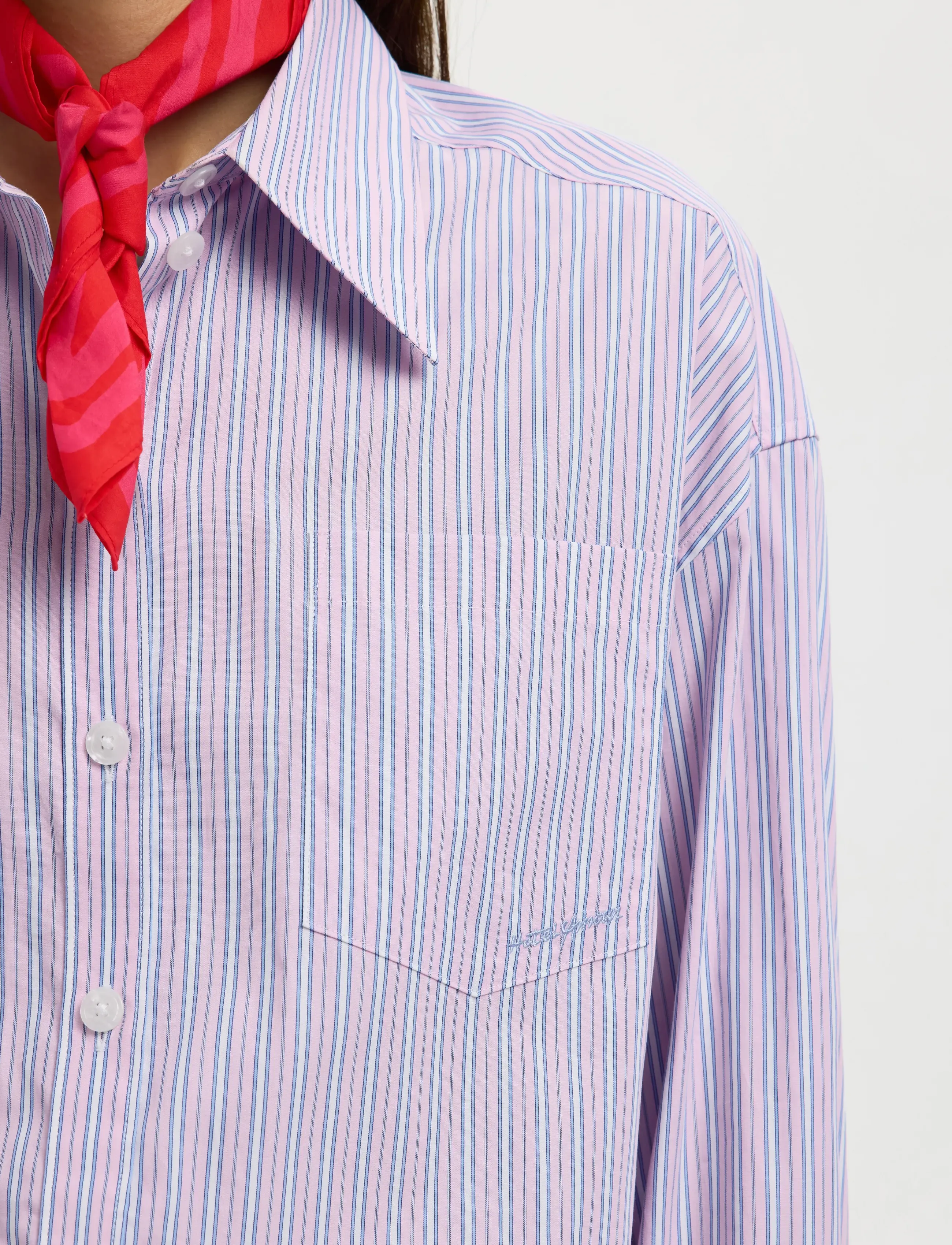 Selected - SLFHOTEL AMOUR OVERSIZE LS  SHIRT B - langärmlige hemden - fresh pink - 4
