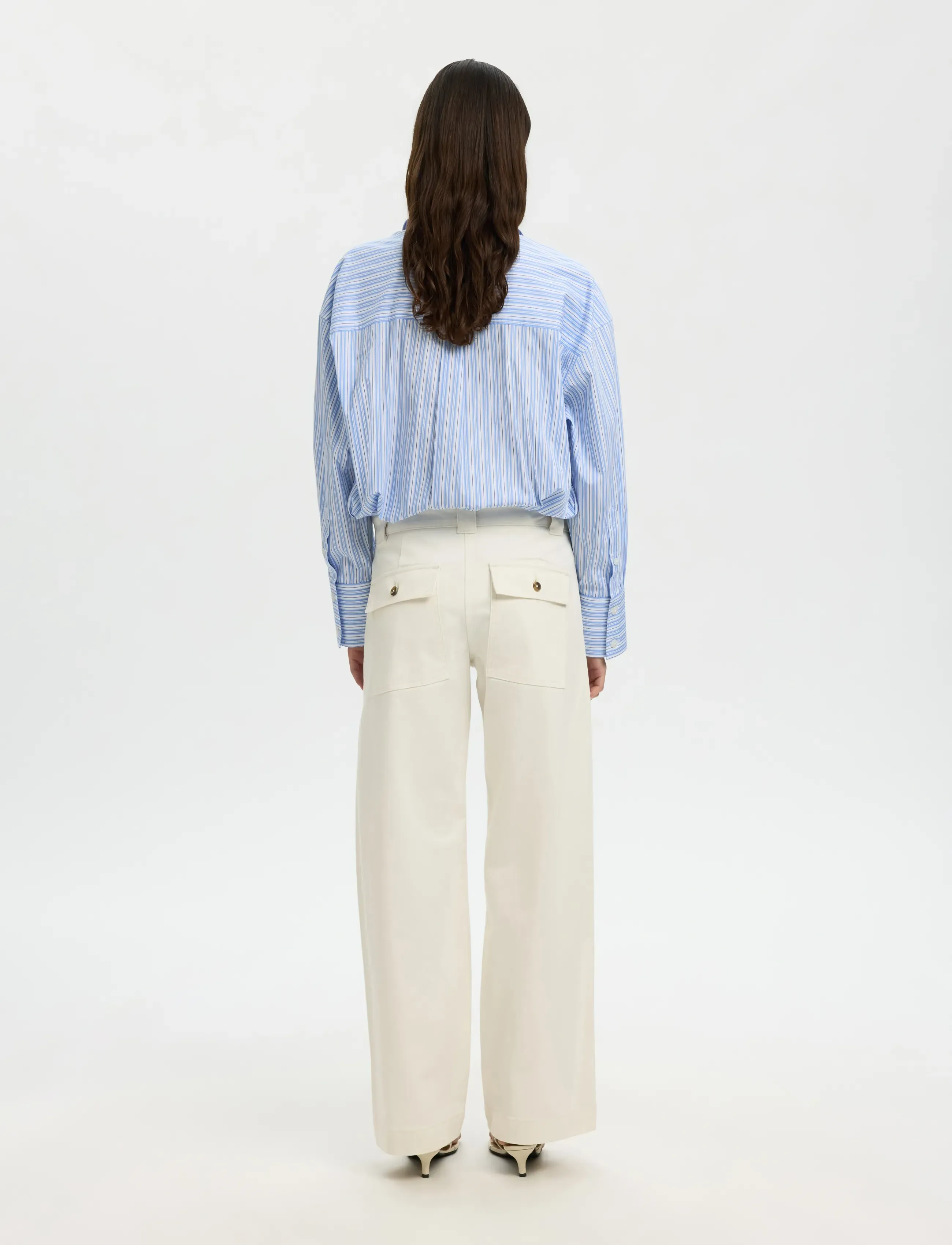 Selected - SLFHOTEL AMOUR OVERSIZE LS  SHIRT B - langerma skyrtur - light blue - 2