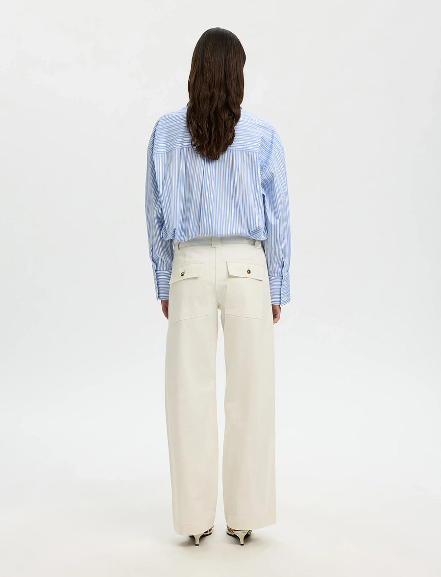 Selected - SLFHOTEL AMOUR OVERSIZE LS SHIRT B - langærmede skjorter - light blue - 2