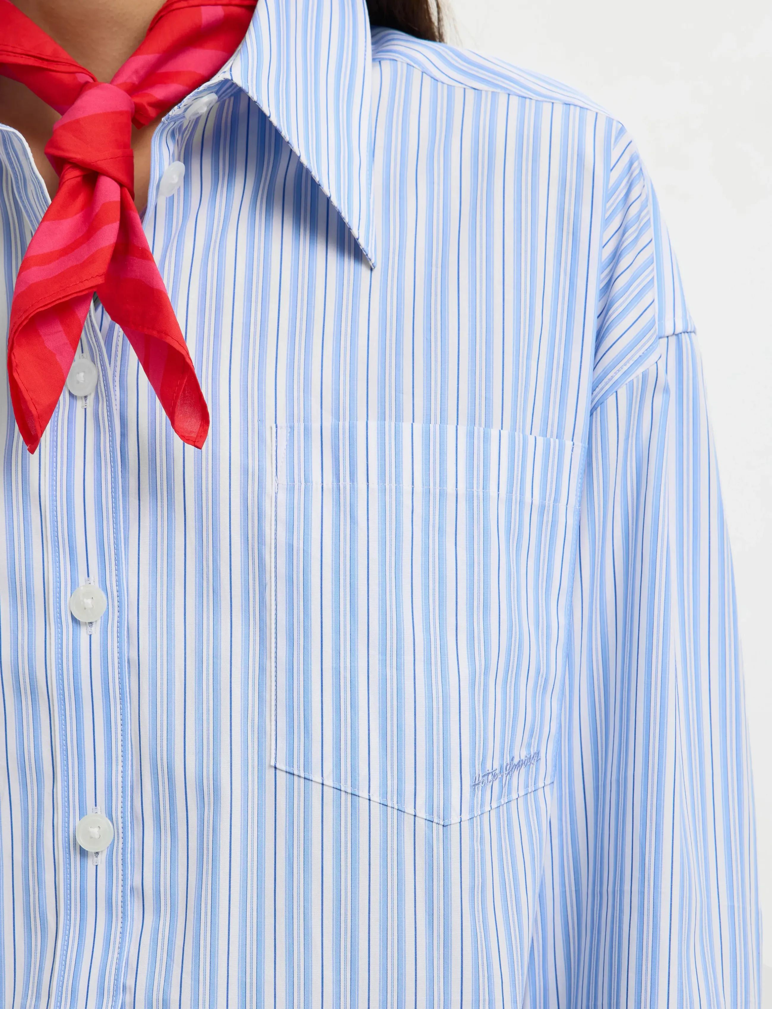 Selected - SLFHOTEL AMOUR OVERSIZE LS  SHIRT B - langerma skyrtur - light blue - 4