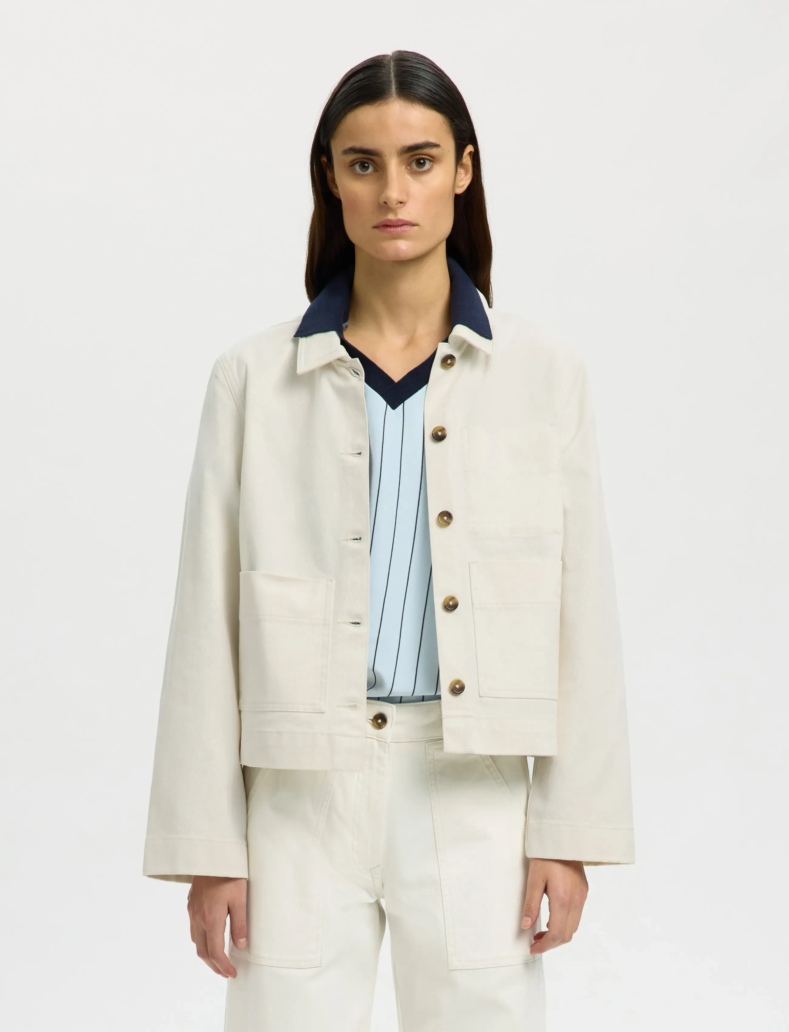 Selected SLFRELAXED HOTEL AMOUR JACKET - Jakker & Frakker - EGRET / cream