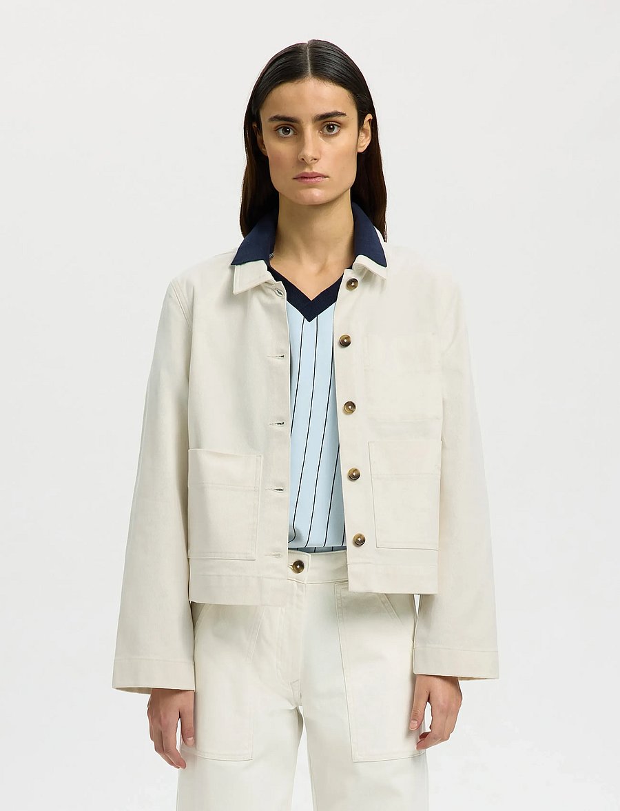 Selected - SLFRELAXED HOTEL AMOUR JACKET - tunna jackor - egret - 0