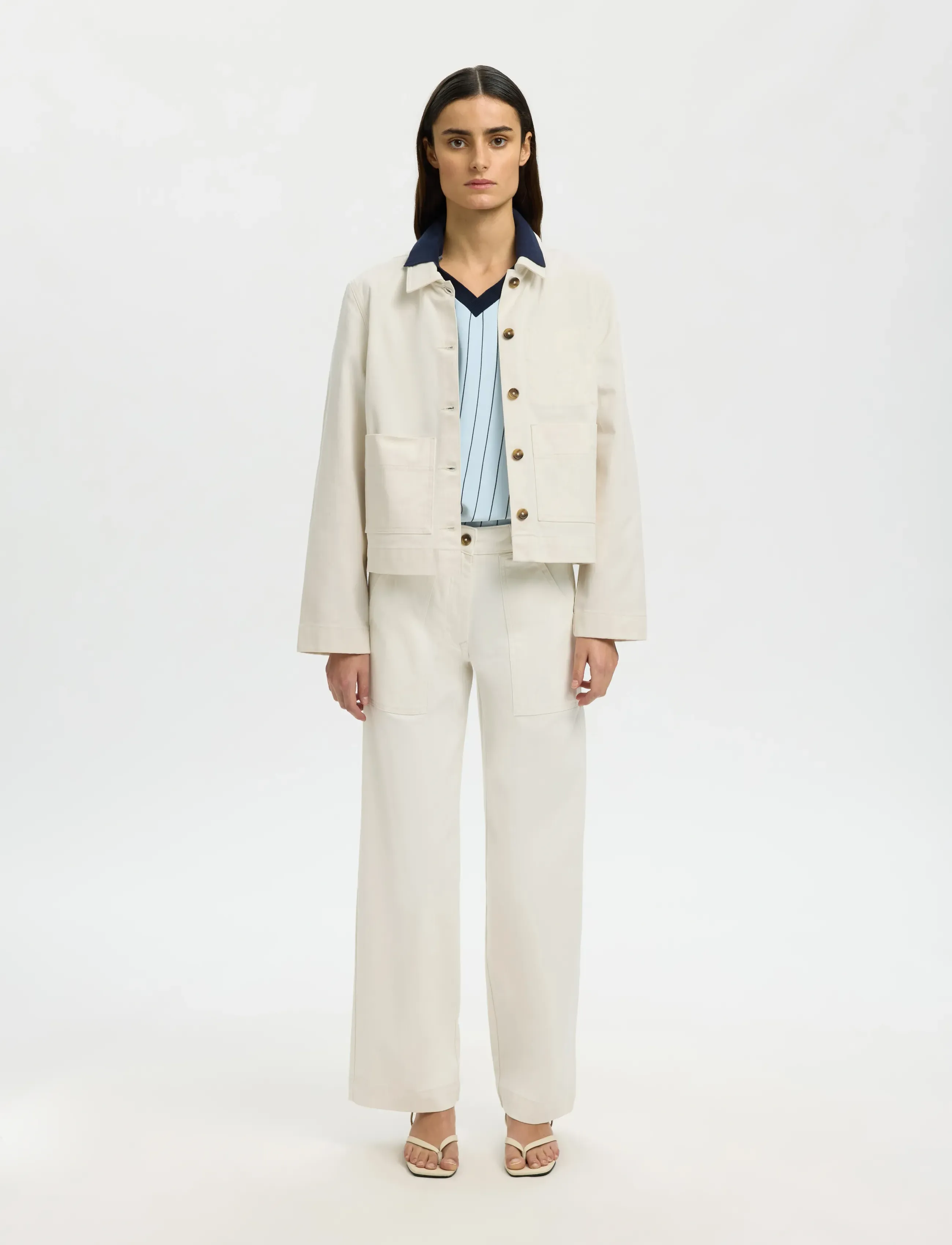 Selected - SLFRELAXED HOTEL AMOUR JACKET - forårsjakker - egret - 4