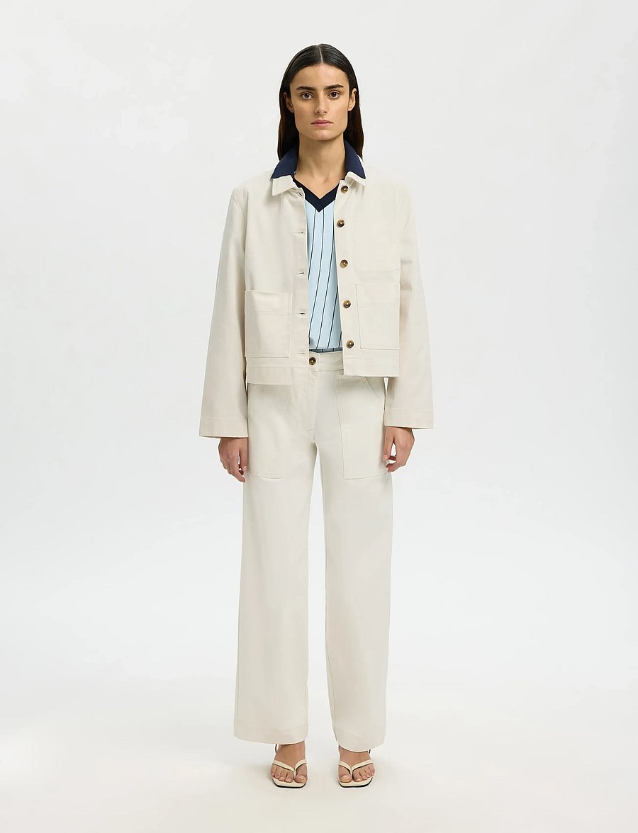 Selected - SLFRELAXED HOTEL AMOUR JACKET - tunna jackor - egret - 4