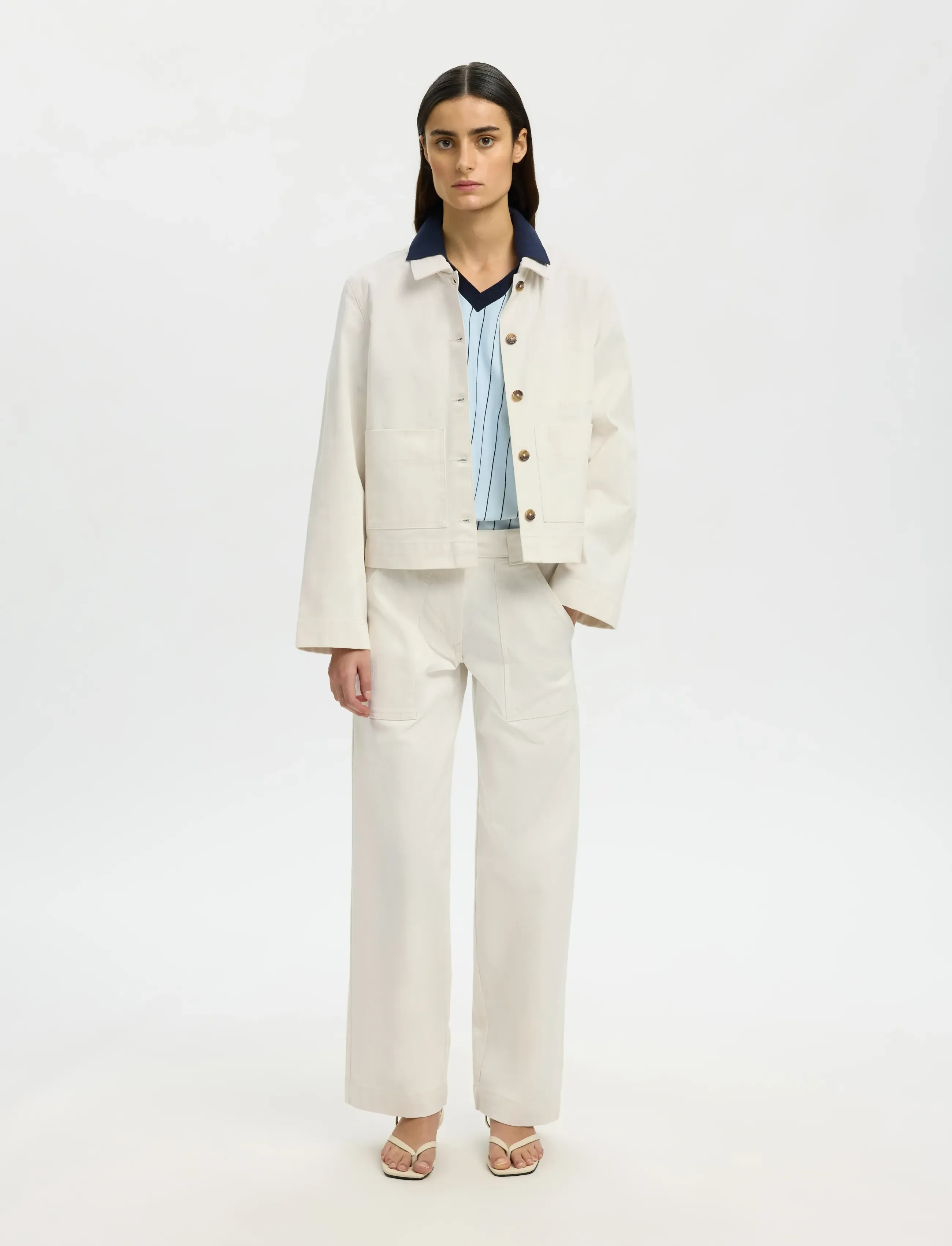 Selected - SLFRELAXED HOTEL AMOUR JACKET - forårsjakker - egret - 5