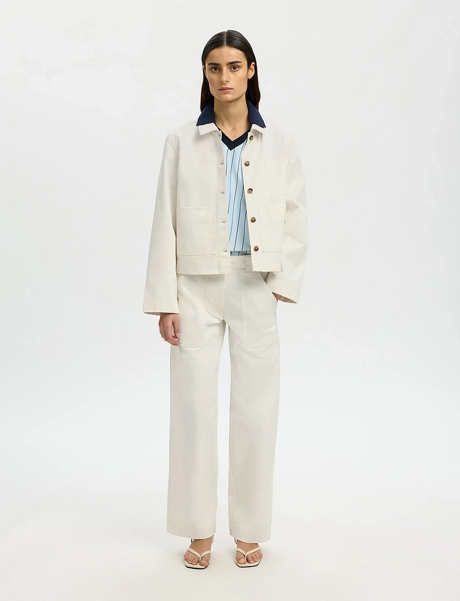 Selected - SLFRELAXED HOTEL AMOUR JACKET - tunna jackor - egret - 5