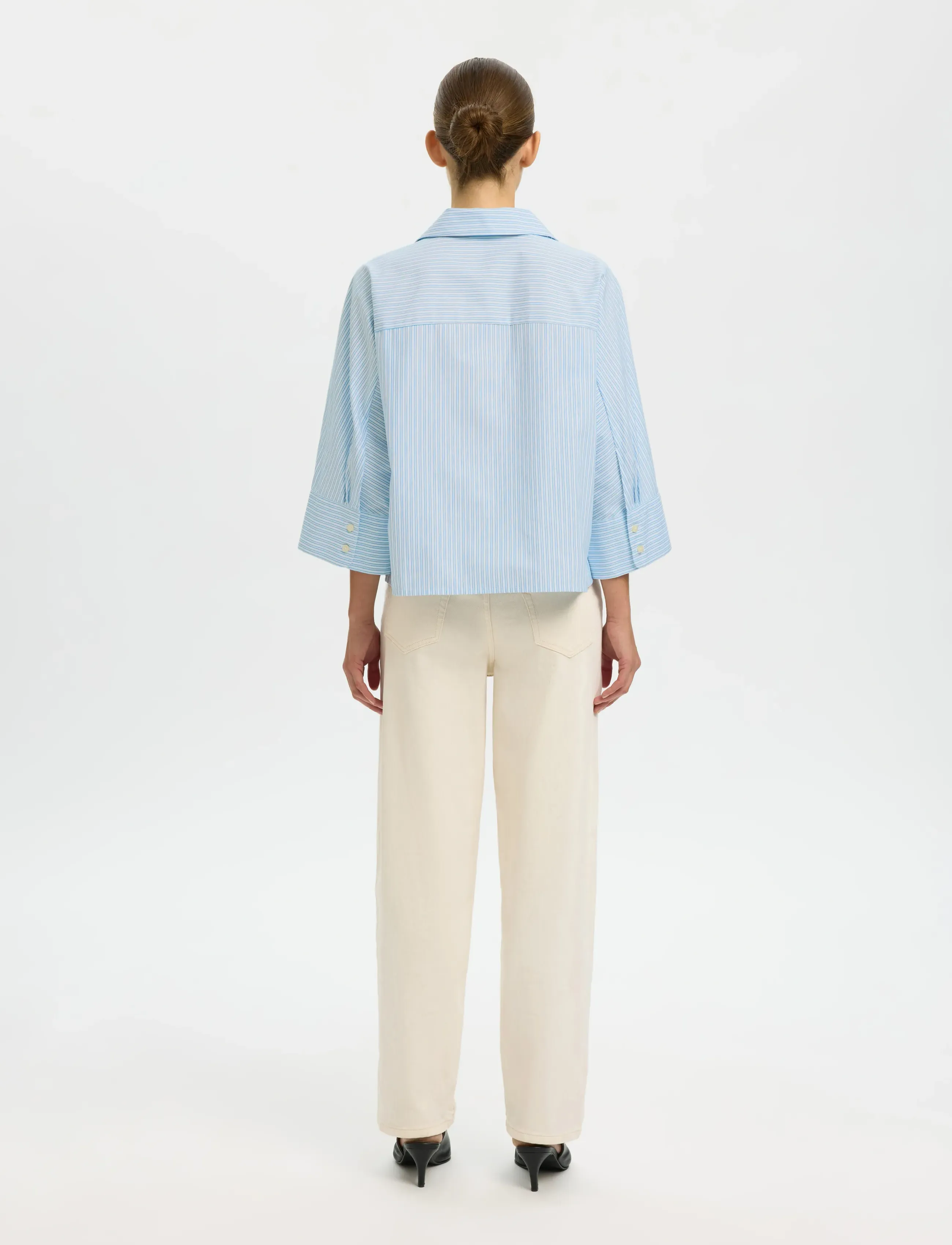 Selected - SLFESTER OVERSIZE 3/4 SHIRT B - kortærmede skjorter - malibu blue - 2