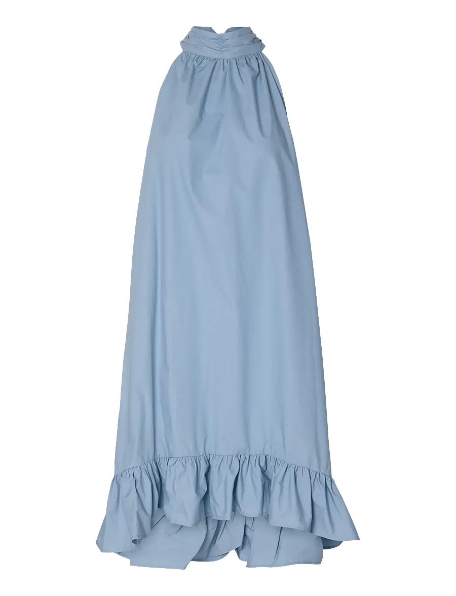 Selected - SLFDELIA REGULAR SHORT HALTERNECK DRESS - robes d'été - dusty blue - 0