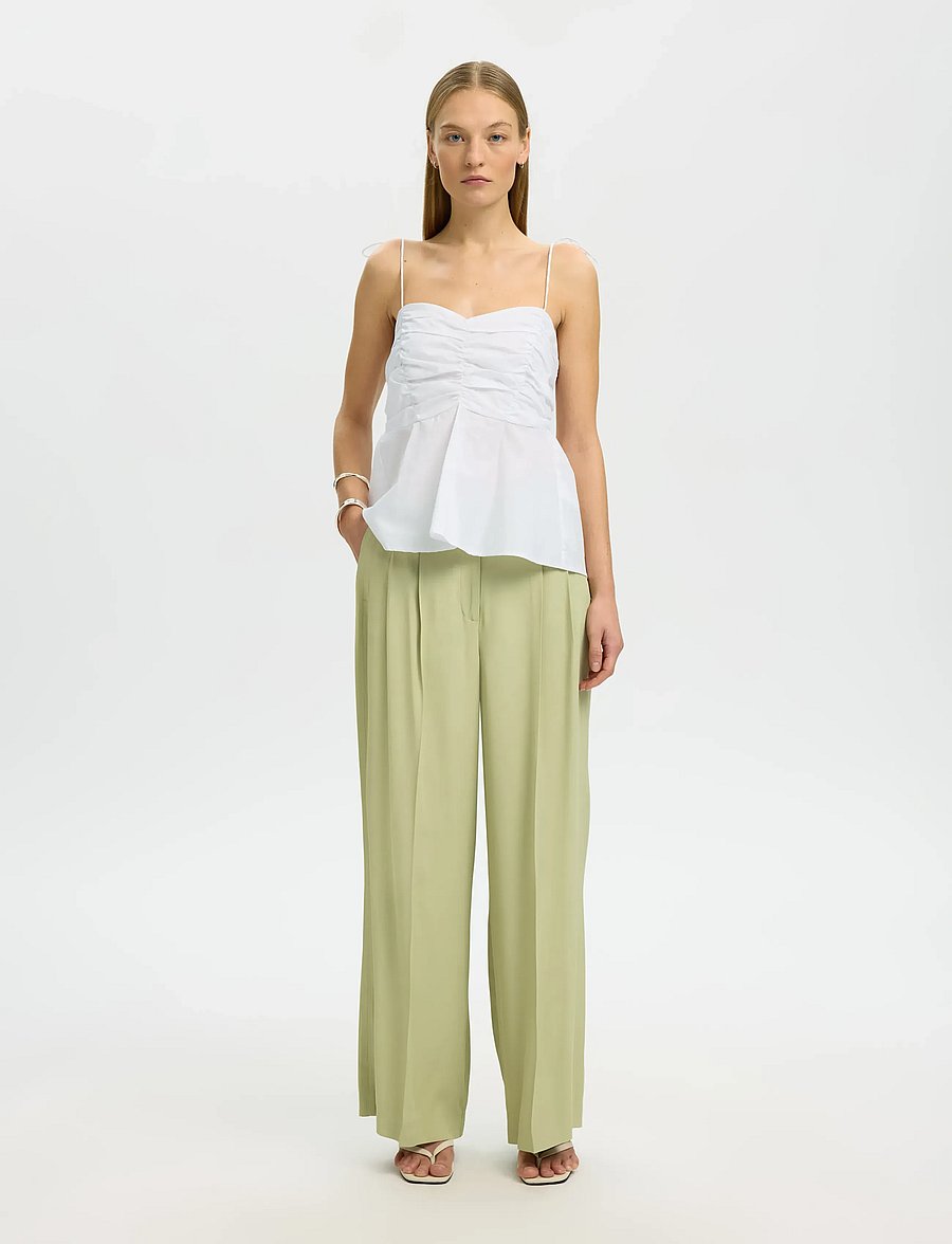 Selected - SLFDELIA STRAP TOP B - varrukateta pluusid - bright white - 5