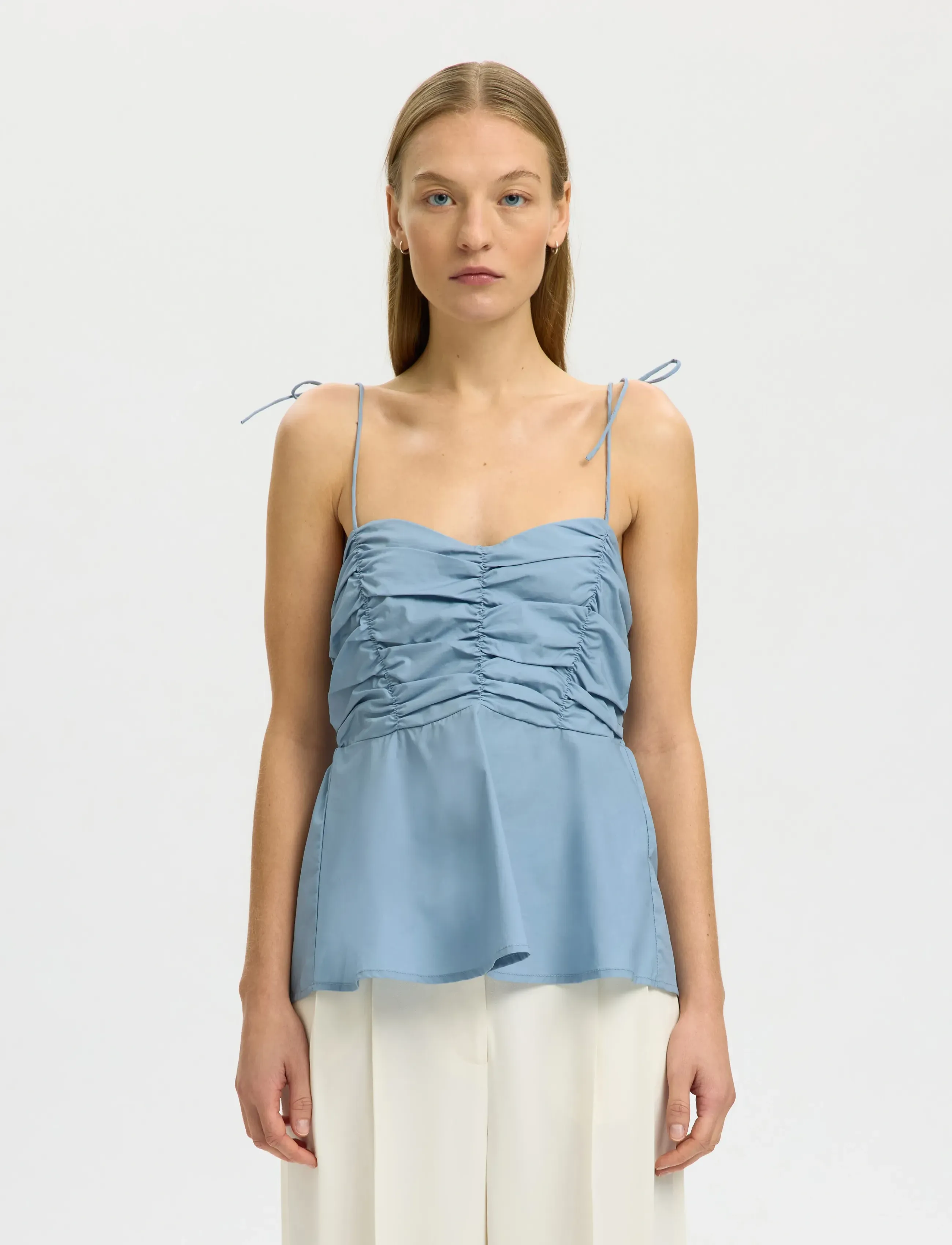 Selected SLFDELIA STRAP TOP B - Ærmeløse bluser - DUSTY BLUE / blue
