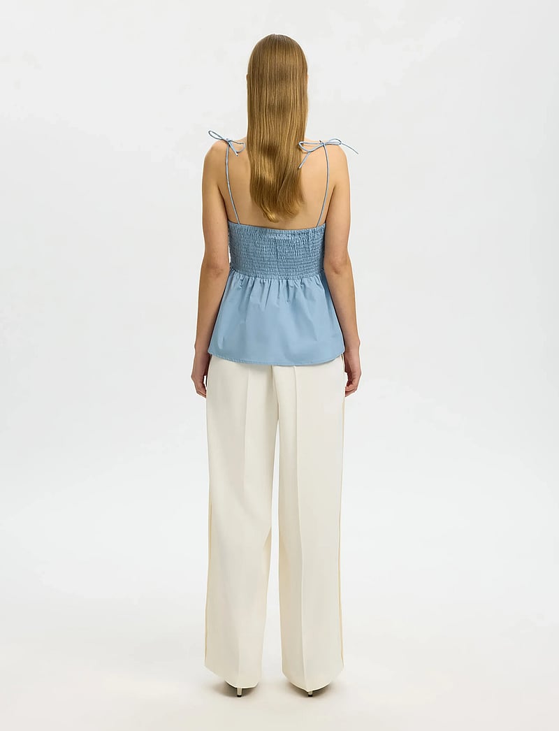 Selected - SLFDELIA STRAP TOP B - Ærmeløse bluser - dusty blue - 2